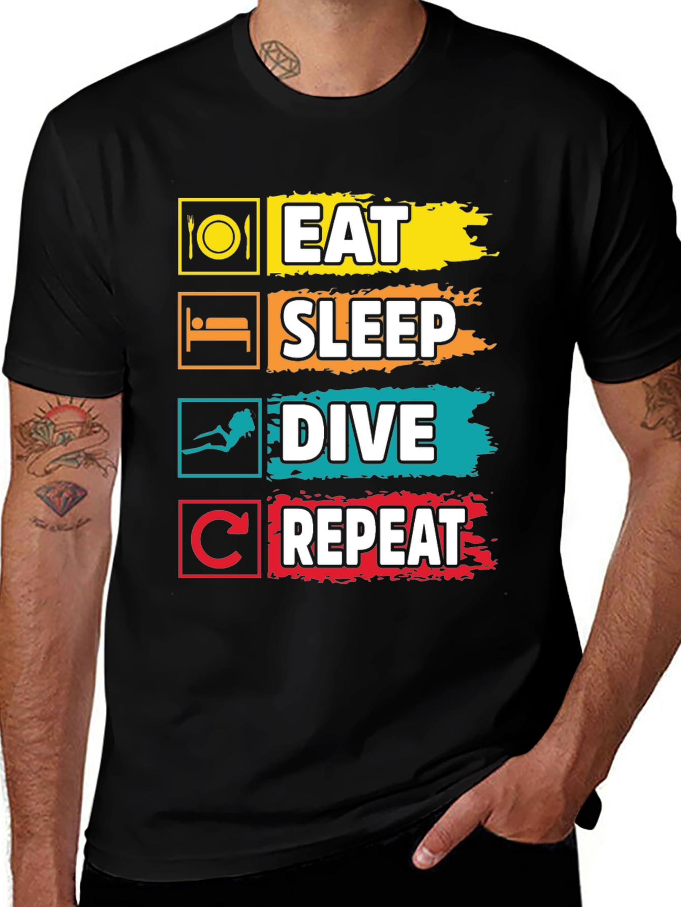 Eat Sleep Dive Repeat T-Shirt Diver Scuba Gift