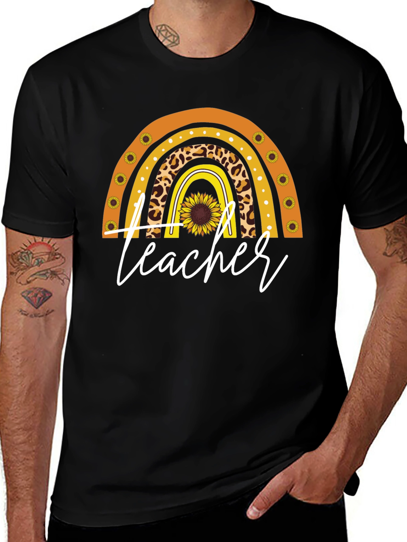 Variant 23 of Teacher Rainbow Graphic Tee