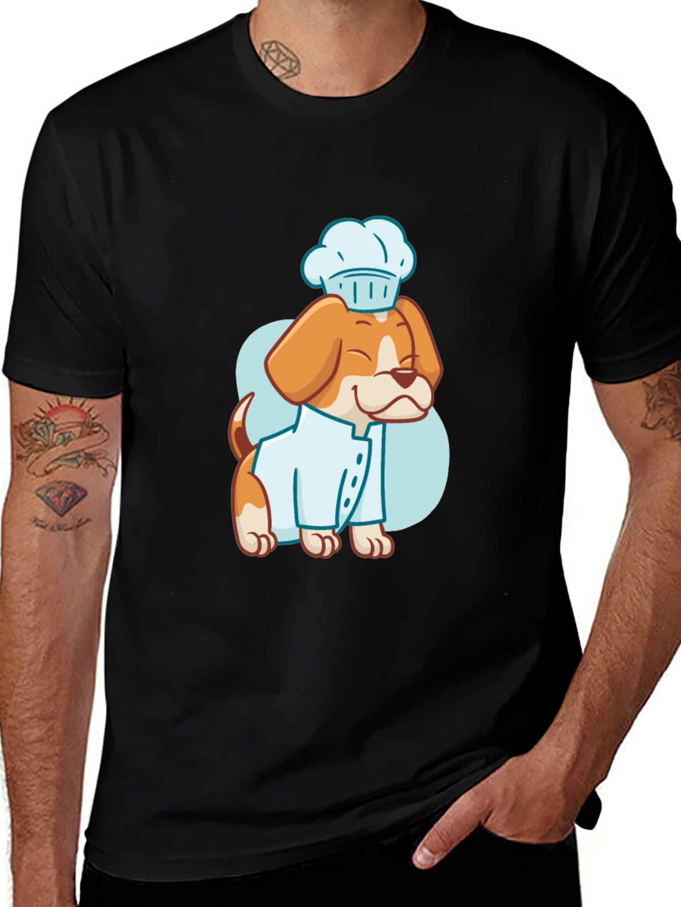 Variant 27 of Chef Dog Graphic T-Shirt - Black