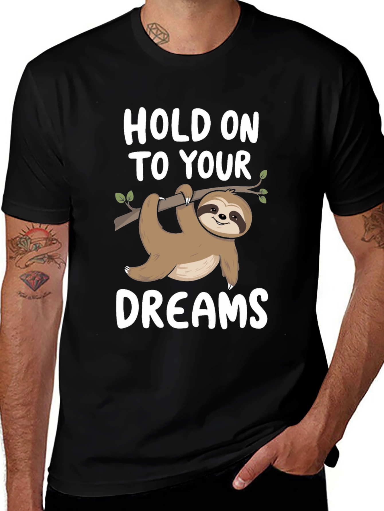 Variant 11 of Hold On To Your Dreams Sloth Graphic Tee