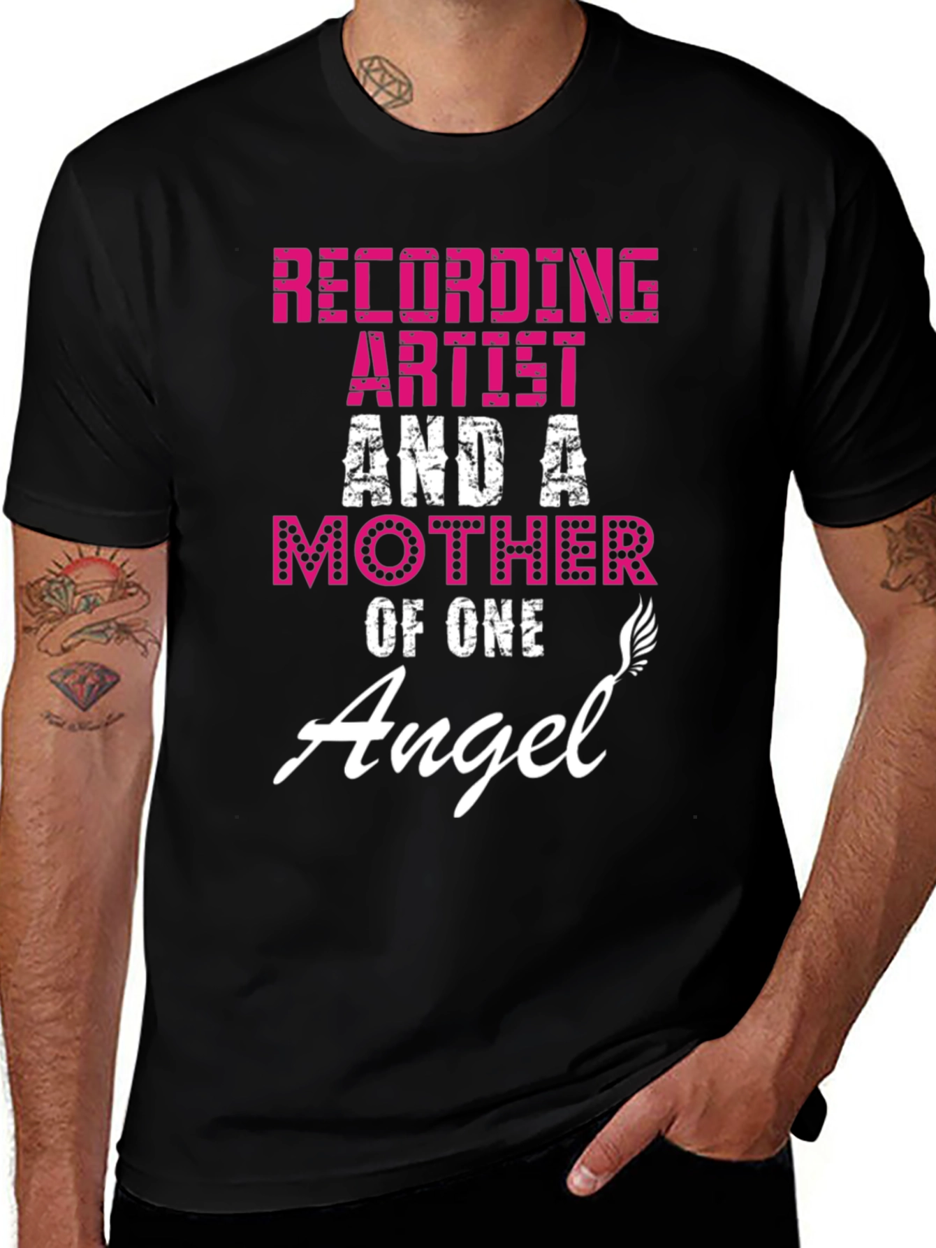 Black Recording Artist & A Mother Of One Angel T-Shirt main image