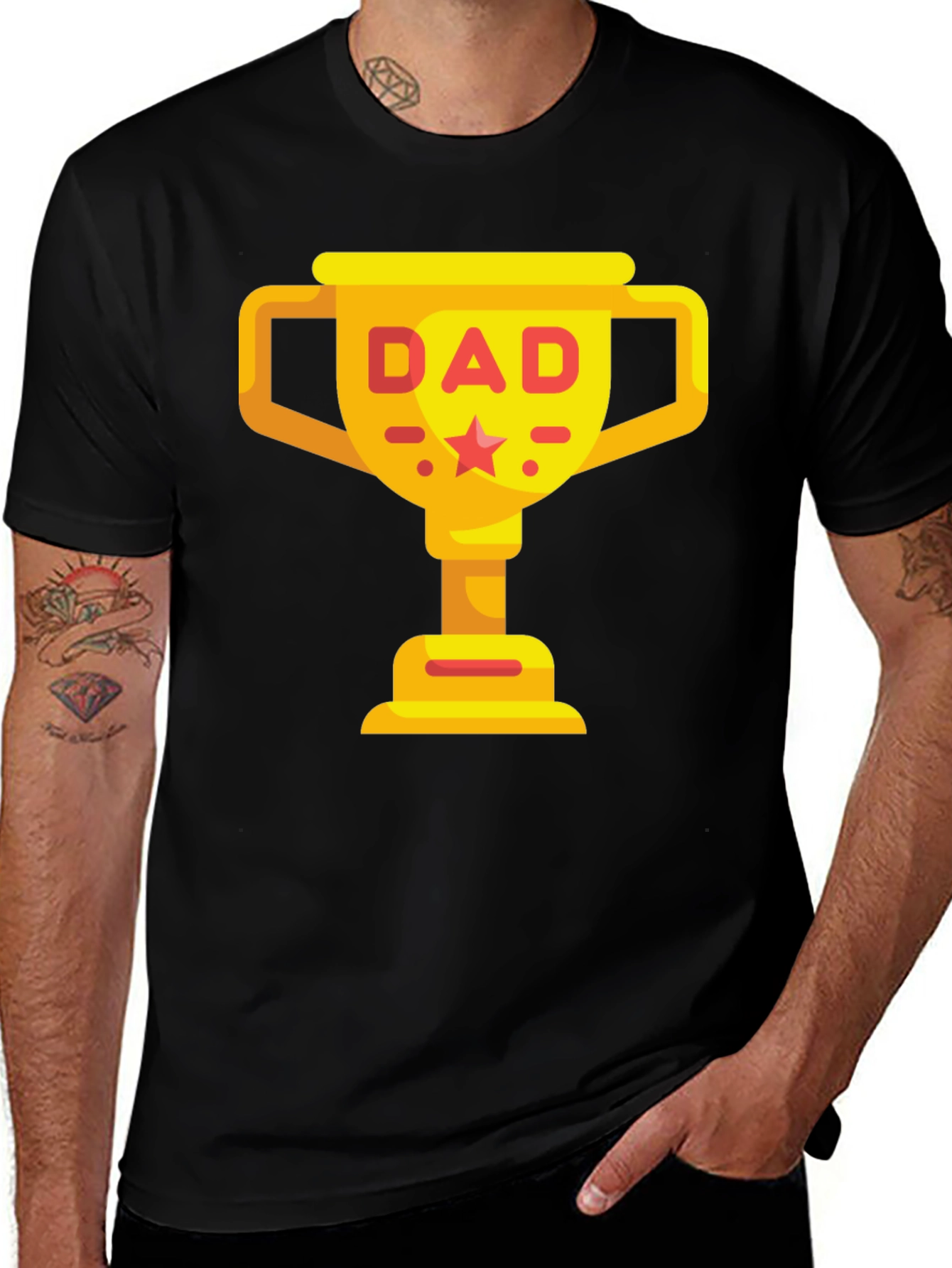 Dad Trophy Graphic T-Shirt - Best Dad Ever!