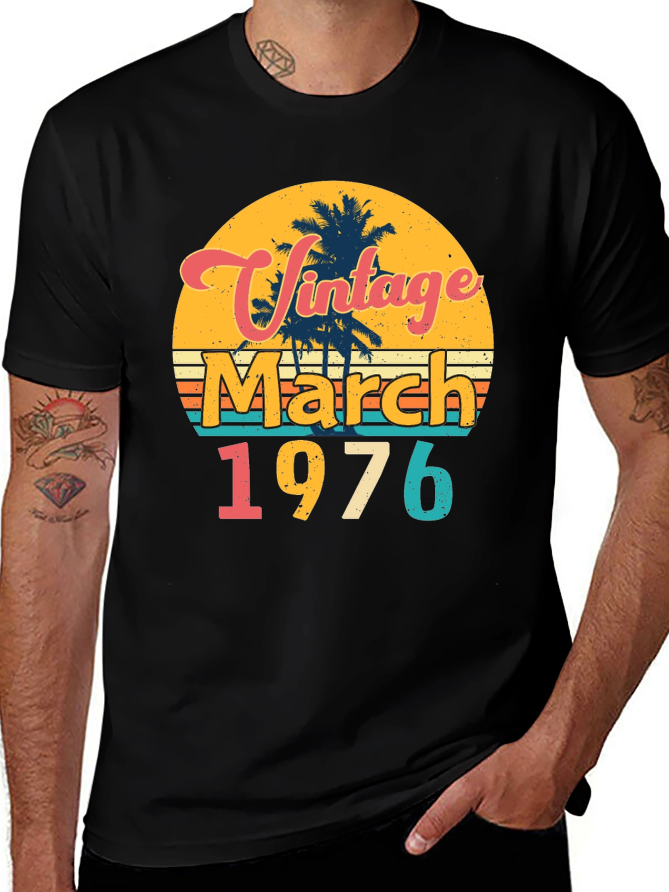 Variant 9 of Vintage March 1976 T-Shirt Retro Birthday