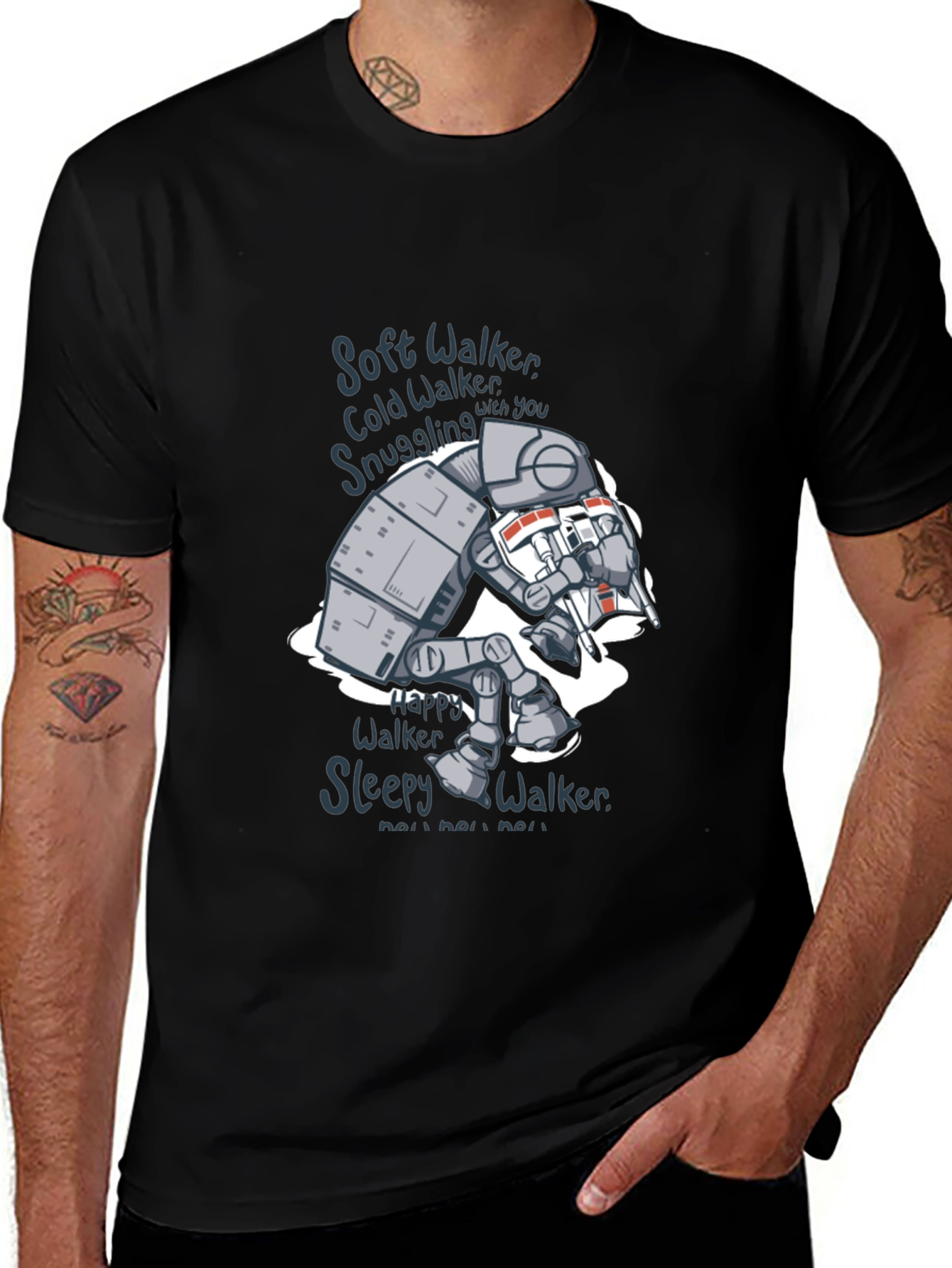 Variant 12 of Soft & Sleepy Walker T-Shirt - Unique Robot Graphic Tee