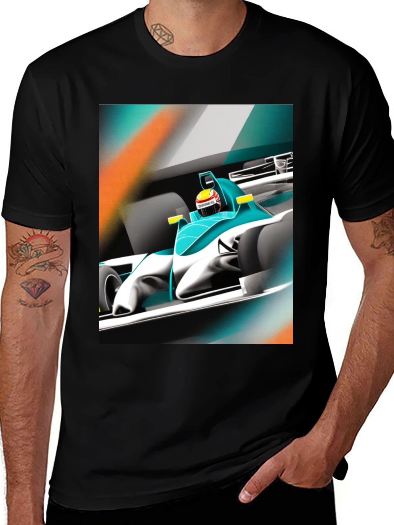 Formula One Race Car Graphic Tee - Black