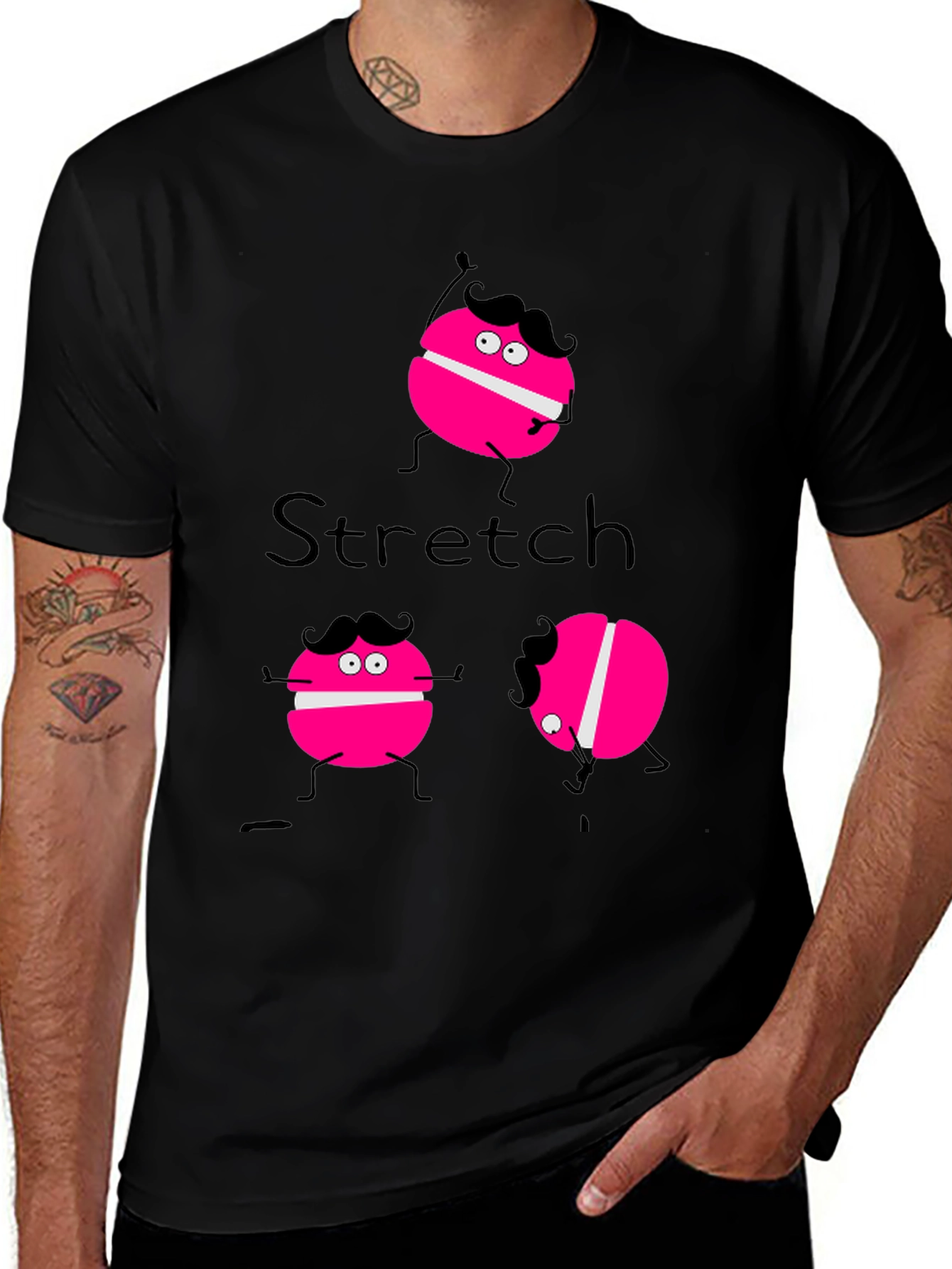 Variant 17 of Funny Stretch Pink Macaroon Graphic T-Shirt