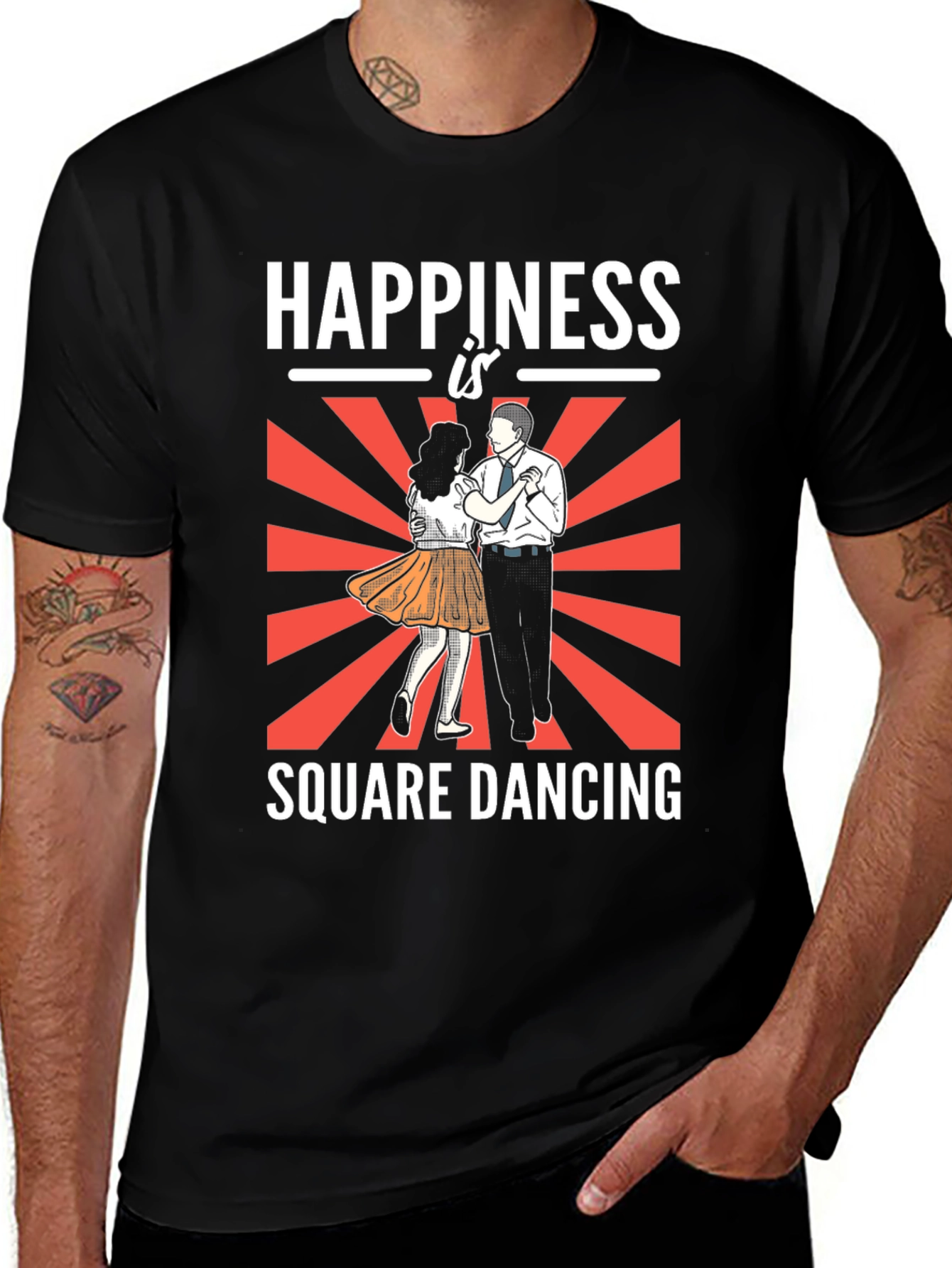 Variant 22 of Happiness is Square Dancing T-Shirt