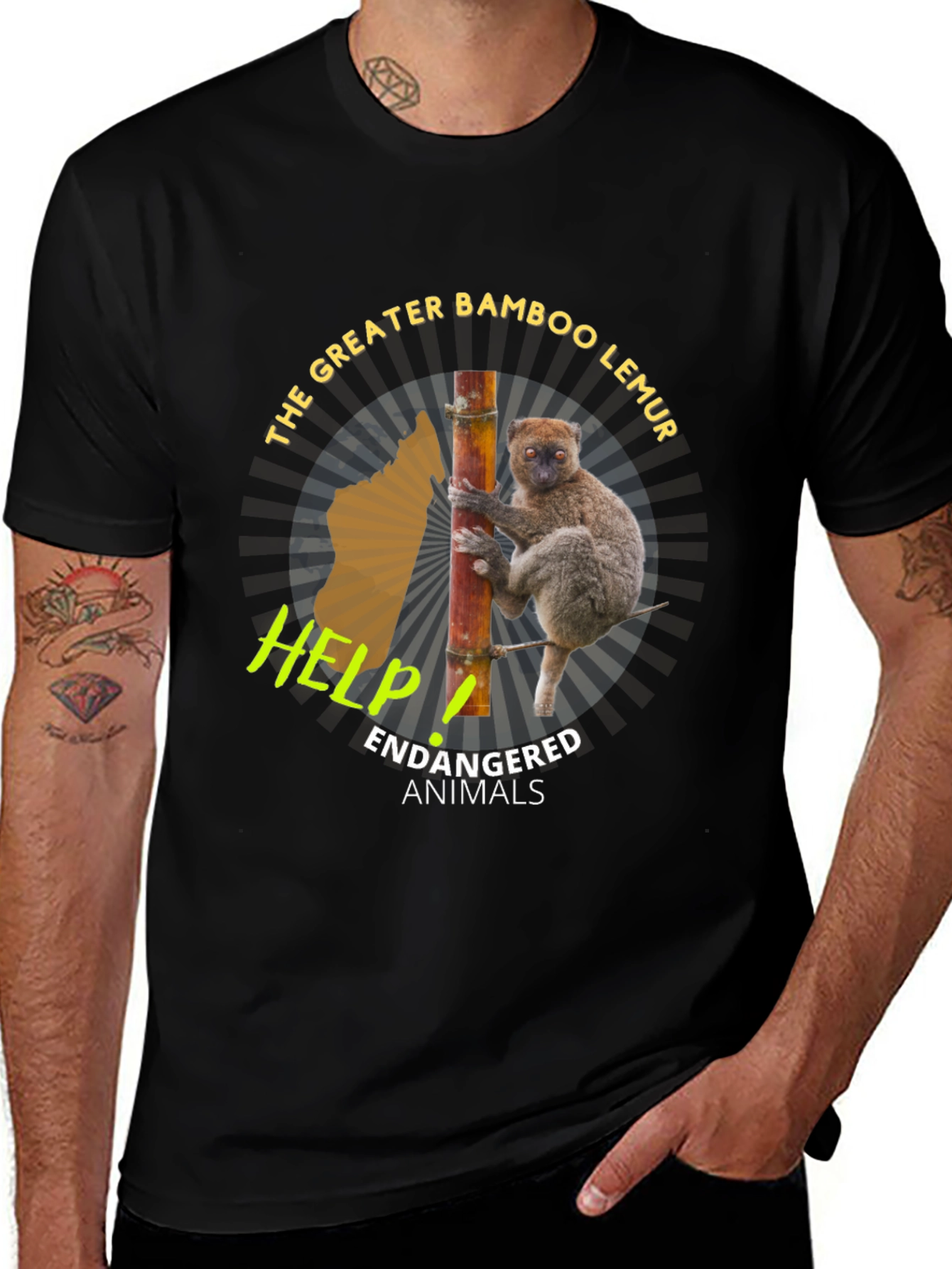 Greater Bamboo Lemur Endangered Animals T-Shirt