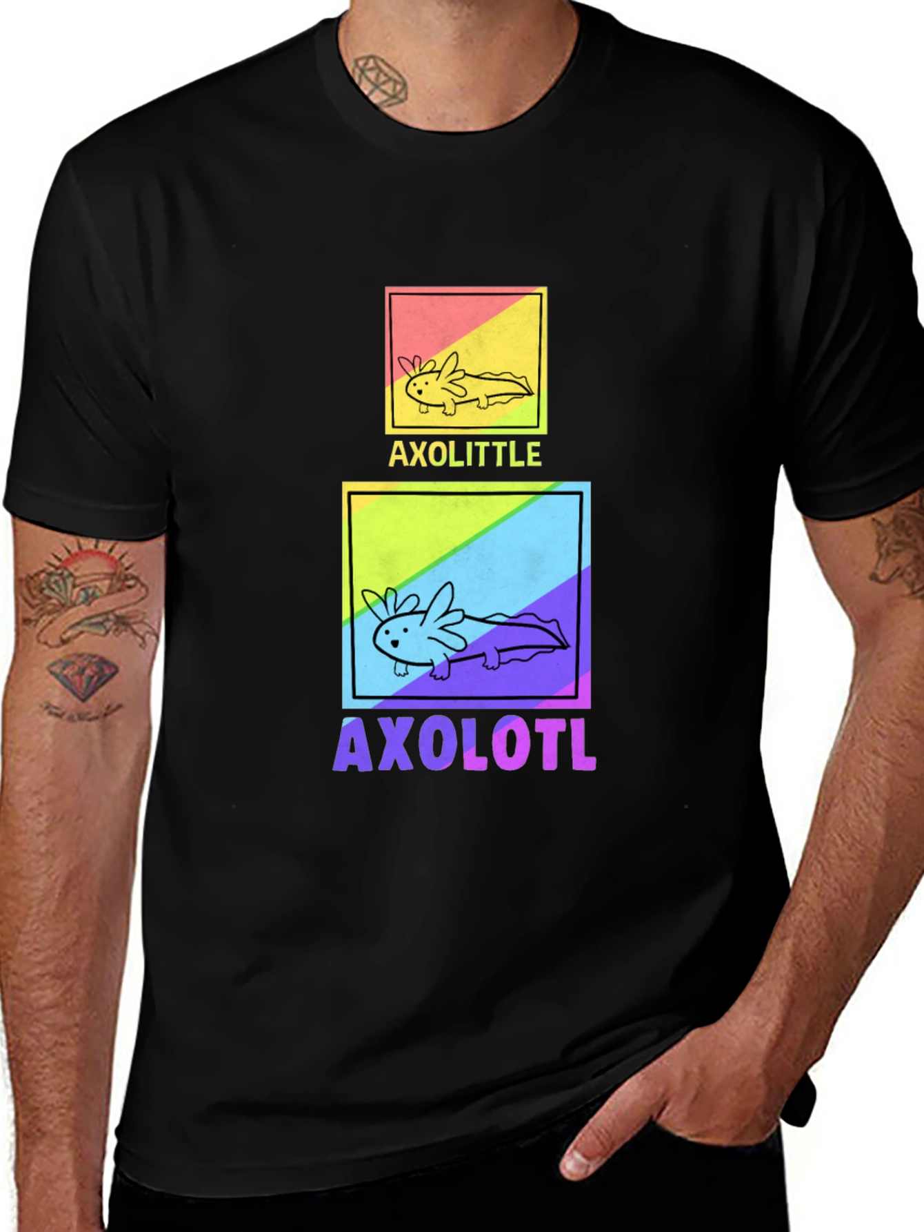 Variant 20 of Axolotl Graphic T-Shirt - Black, Men's