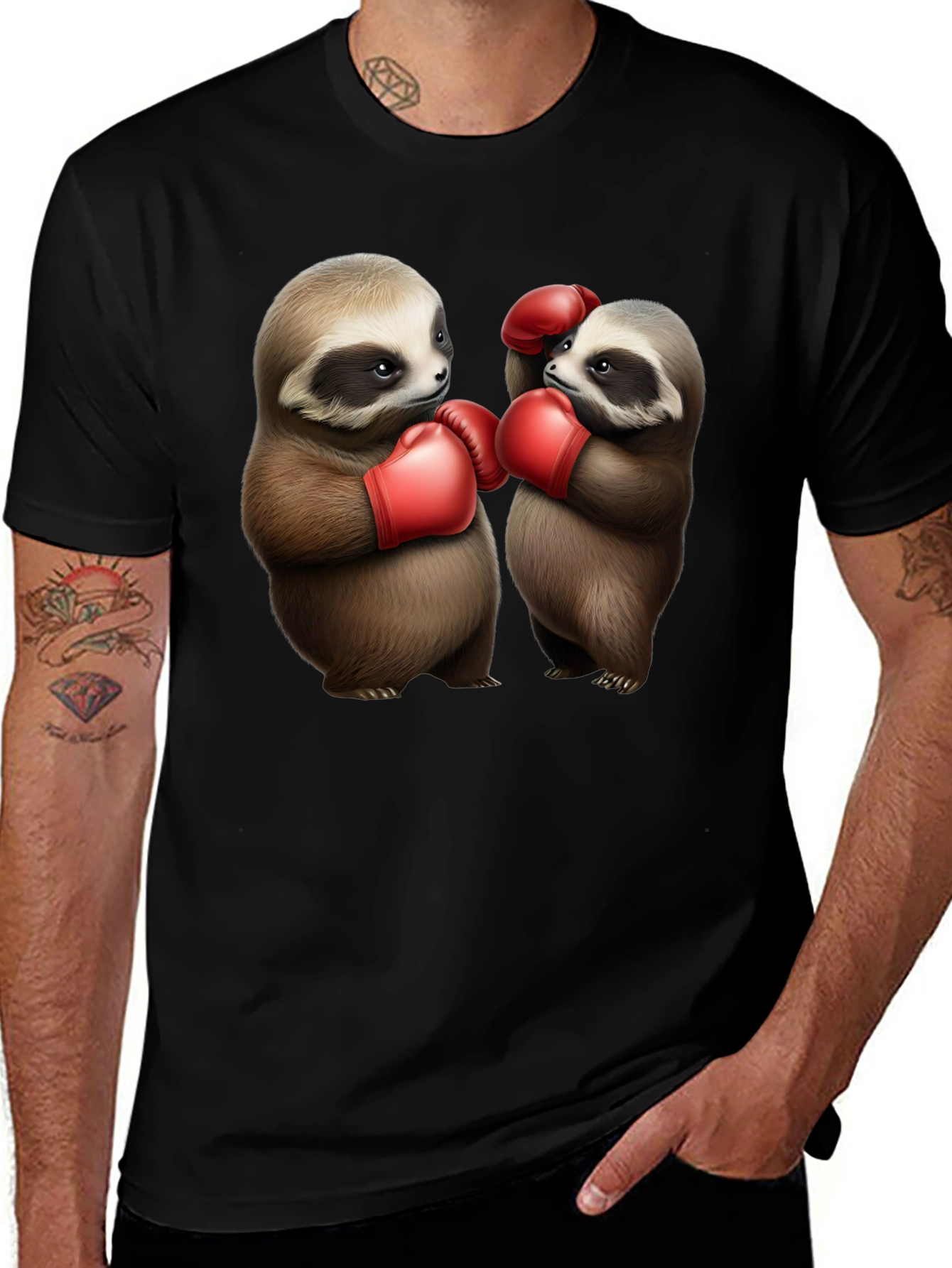 Variant 26 of Sloth Boxing T-Shirt: Funny Animal Tee