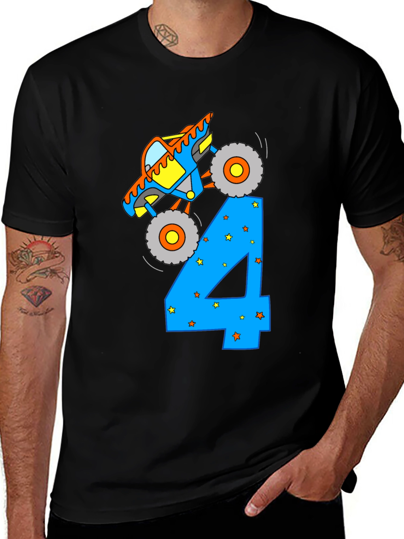 Monster Truck Birthday 4 T-Shirt