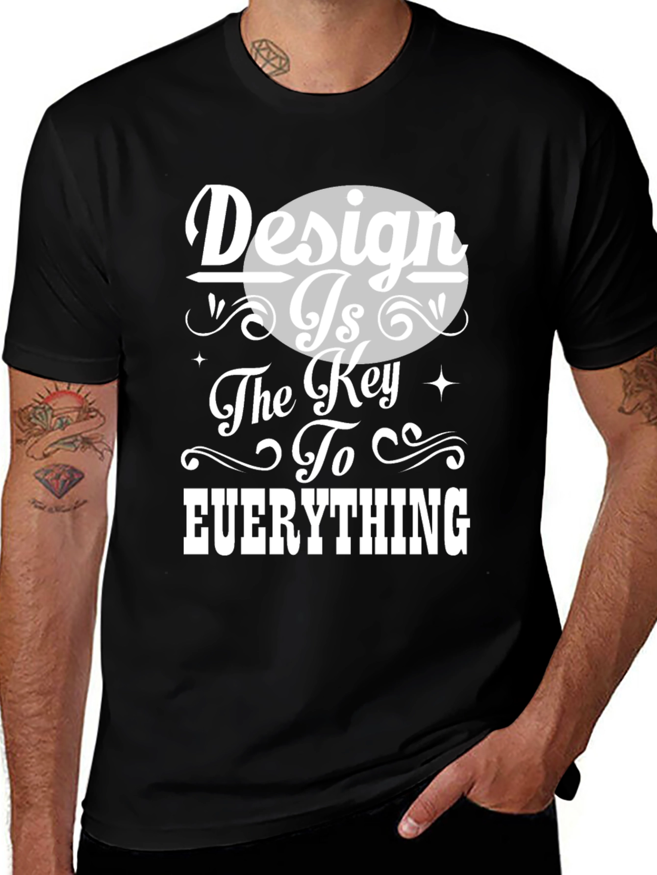 Variant 27 of Design is Key Graphic Tee - Unisex Black T-Shirt