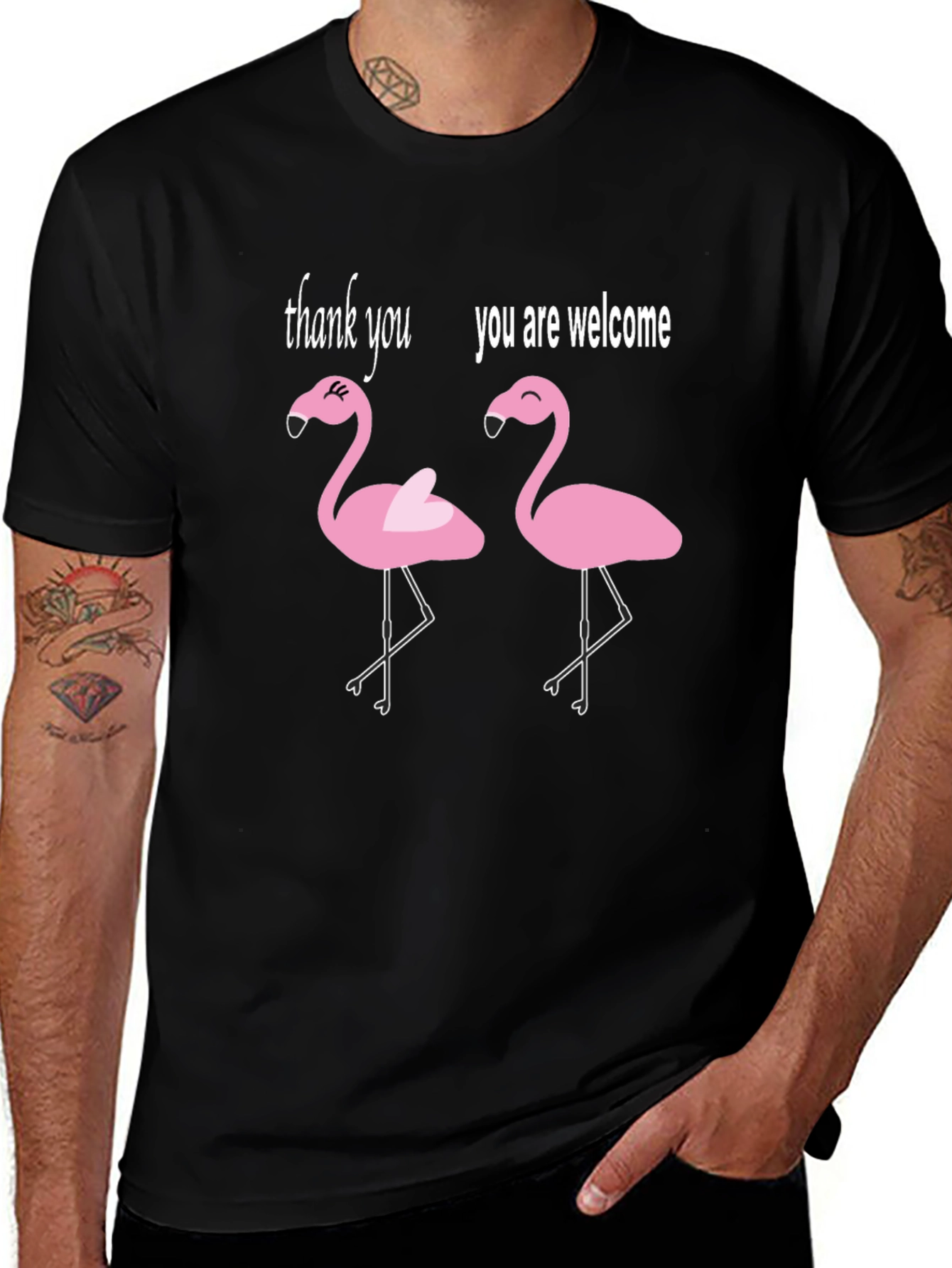 Variant 28 of Funny Flamingo T-Shirt - Thank You You're Welcome Tee