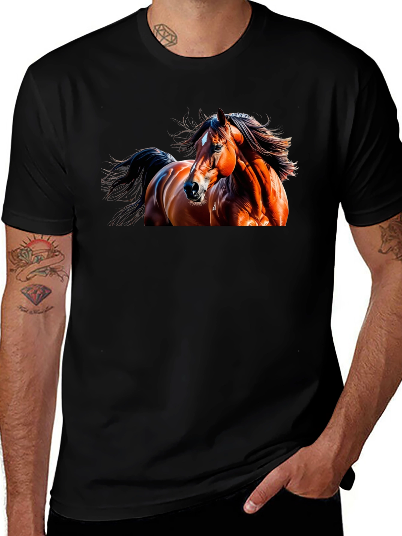 Variant 11 of Black Horse Graphic Tee