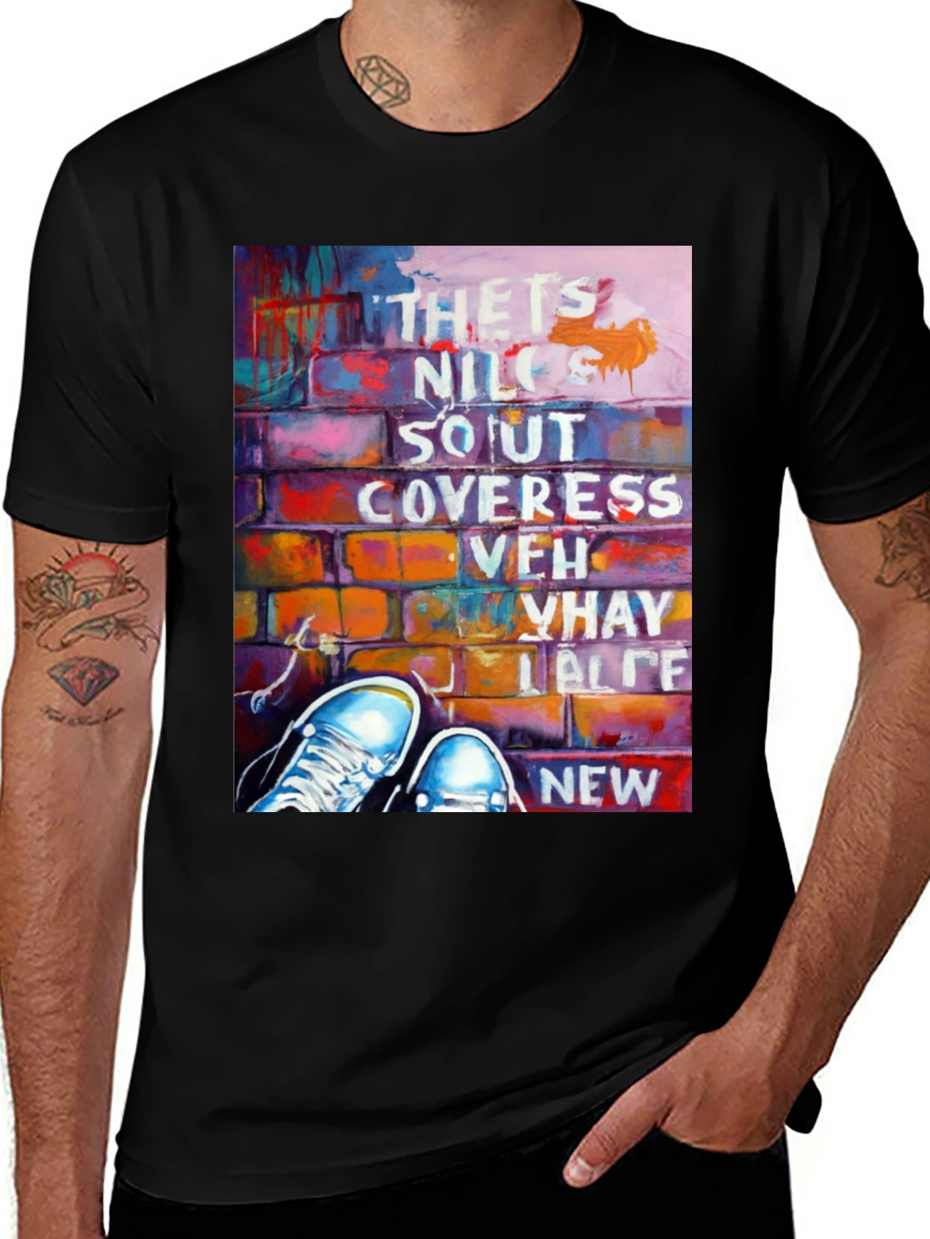 Variant 17 of Urban Graffiti Brick Wall T-Shirt