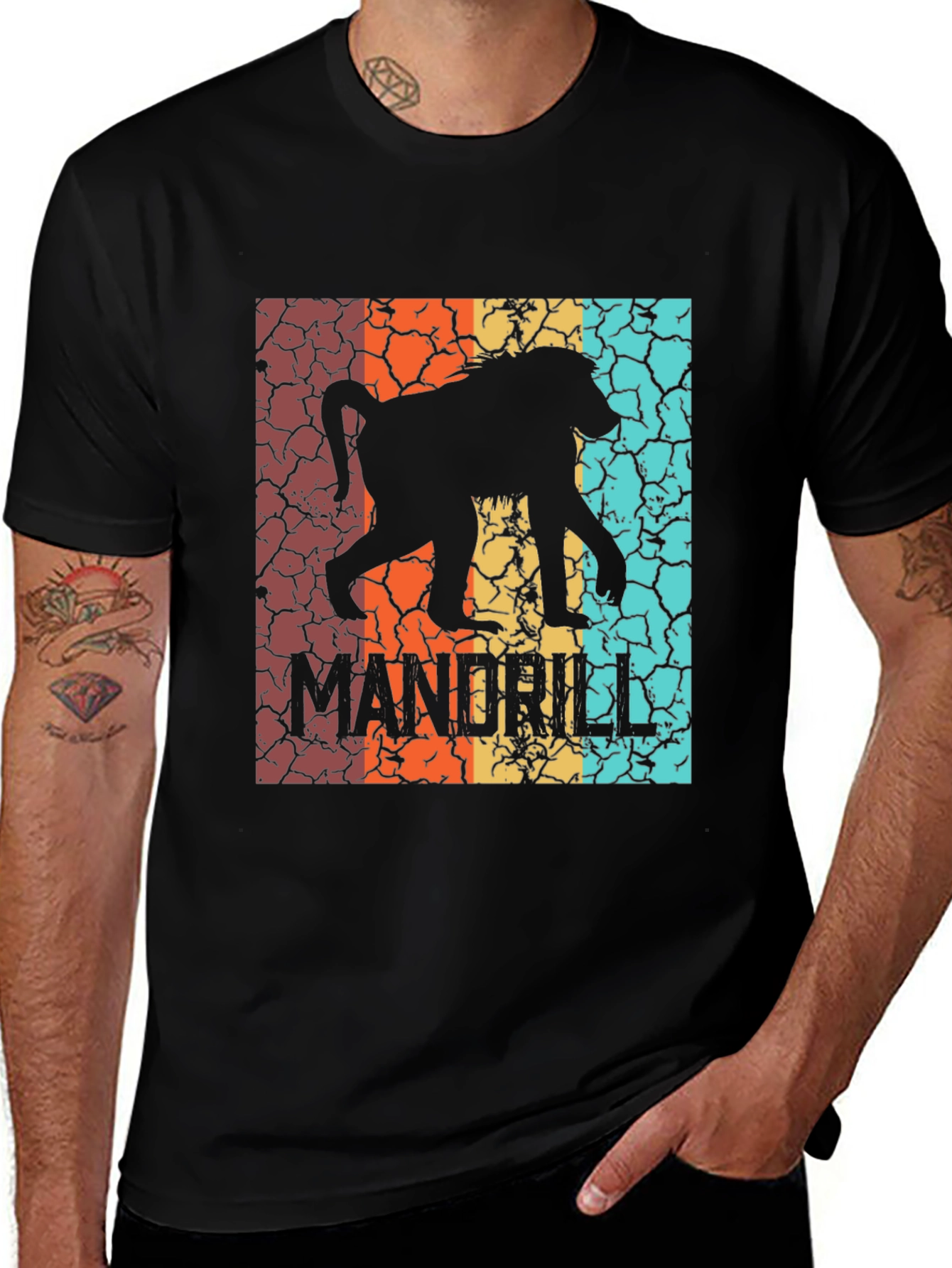 Retro Mandrill Silhouette Graphic T-Shirt
