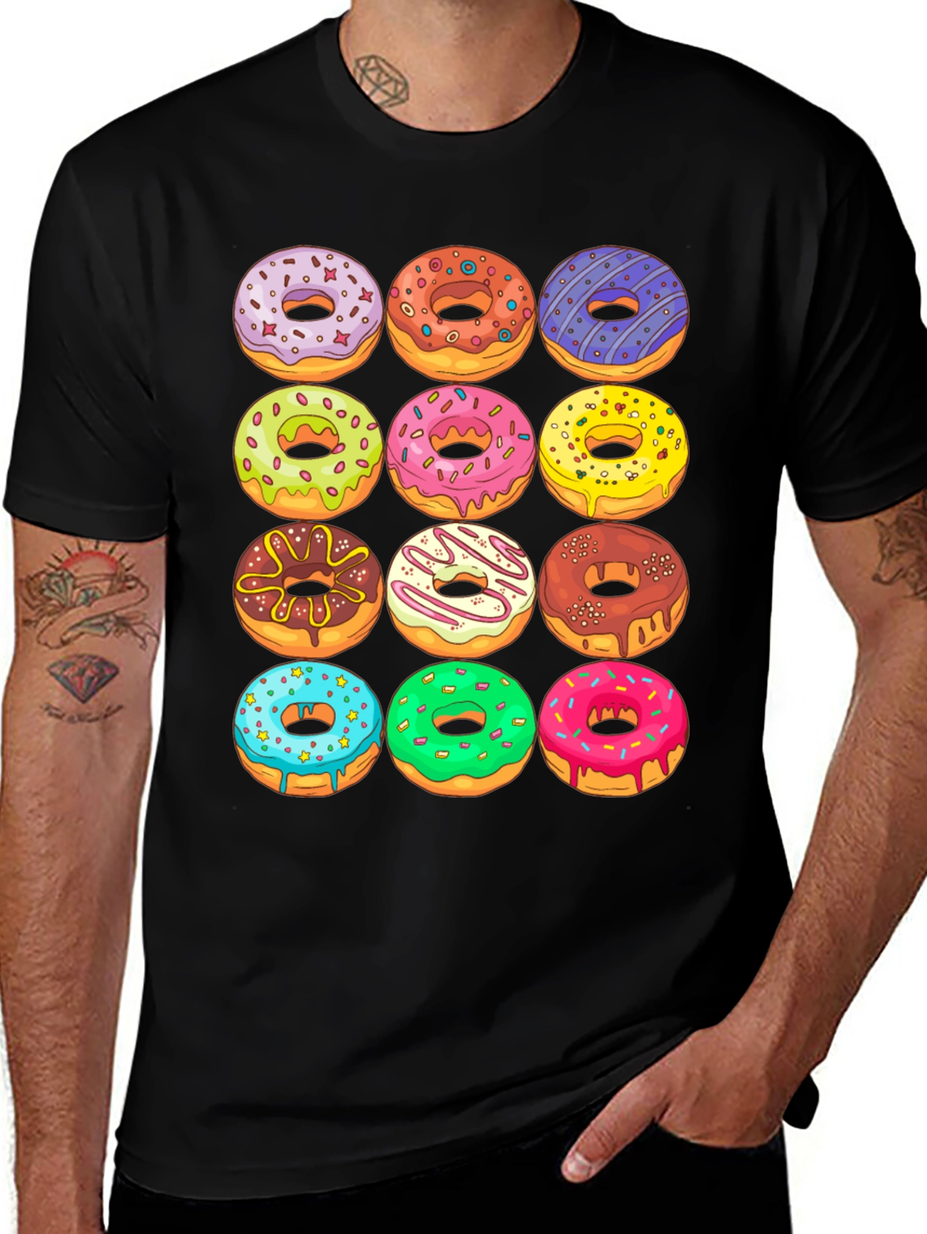 Variant 25 of Sweet Treat: Donut Pattern T-Shirt