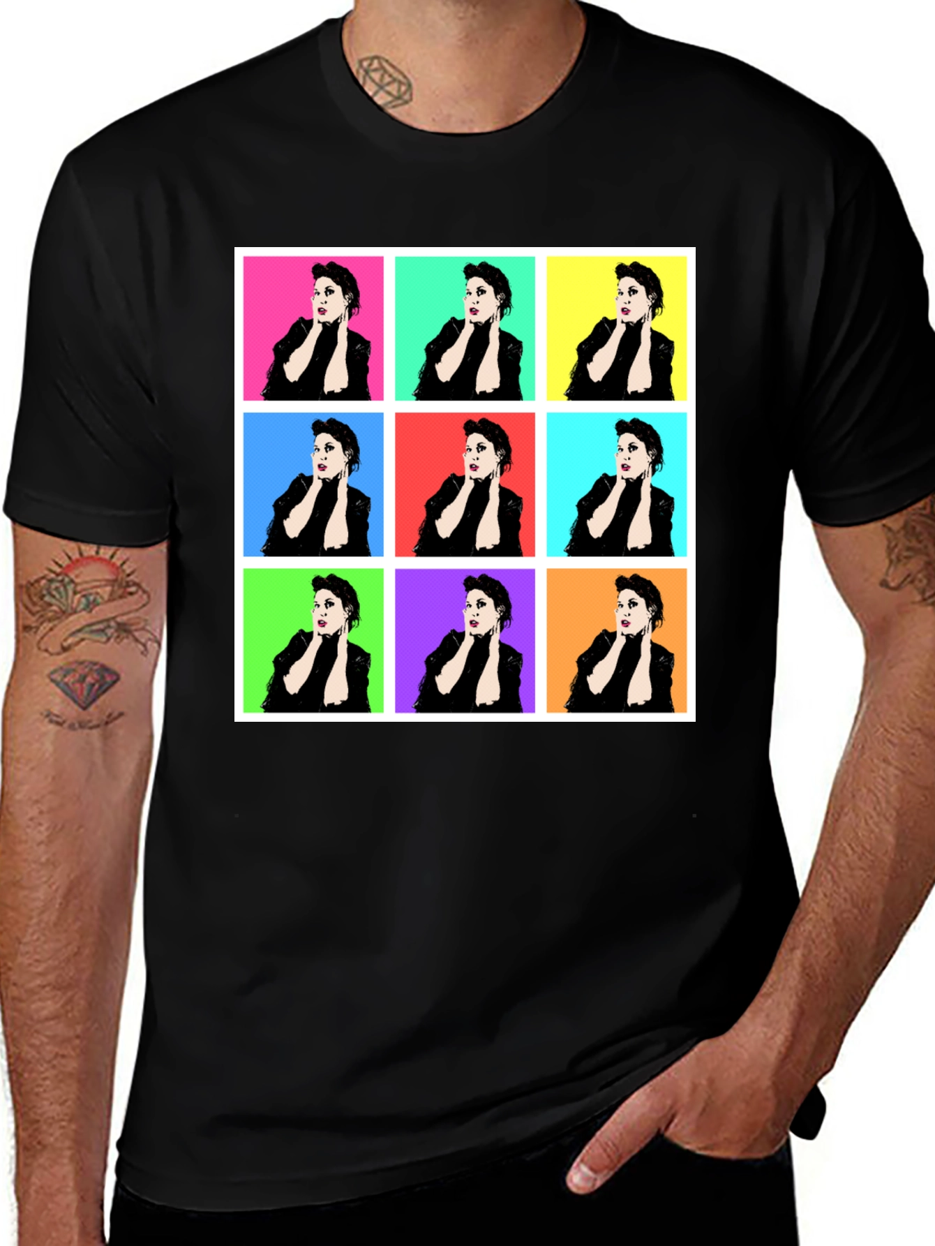 Pop Art Madonna Graphic Tee - Black Unisex T-Shirt