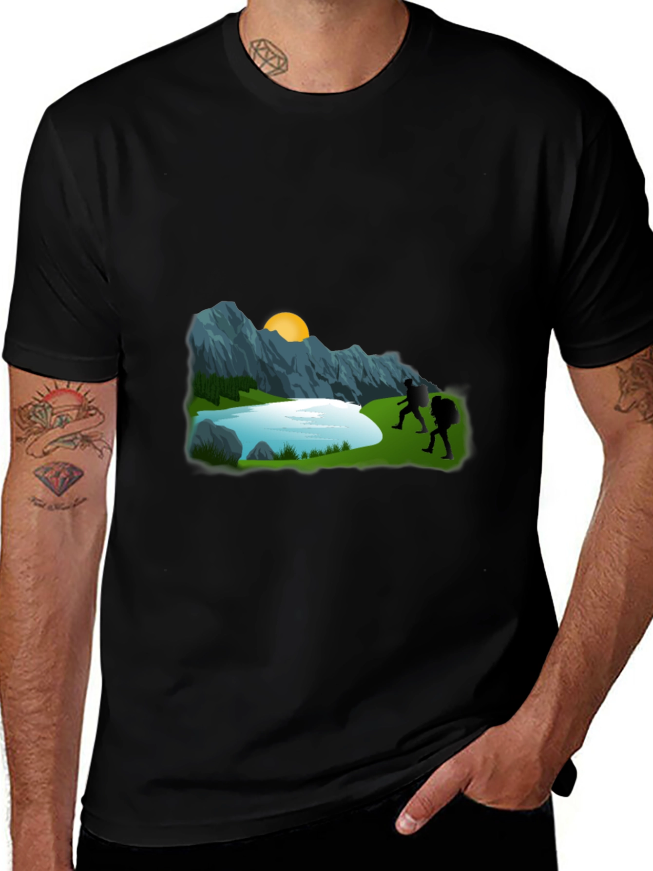 Variant 9 of Mountain Lake Hiking T-Shirt