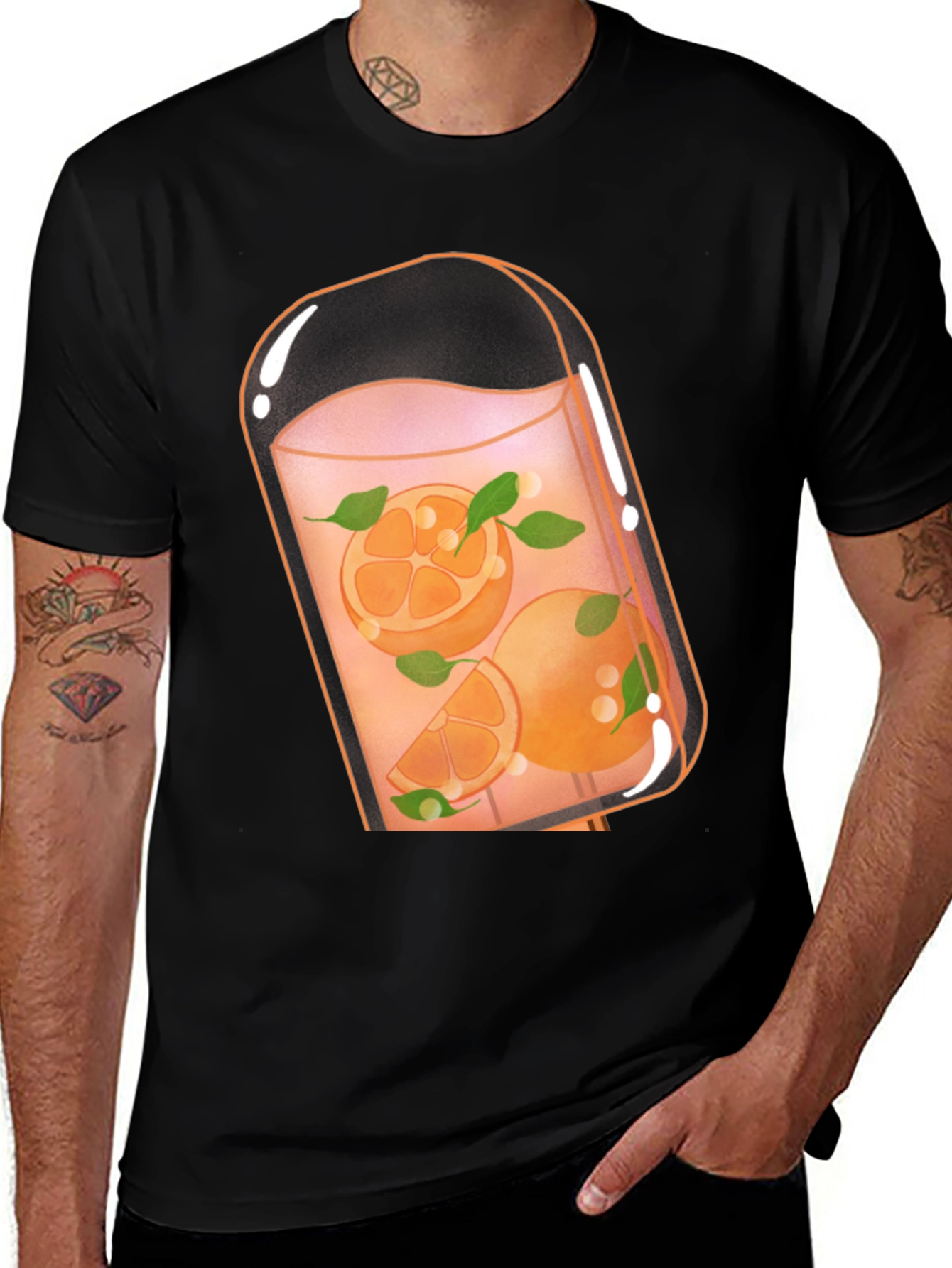 Variant 5 of Orange Slice Drink Graphic T-Shirt