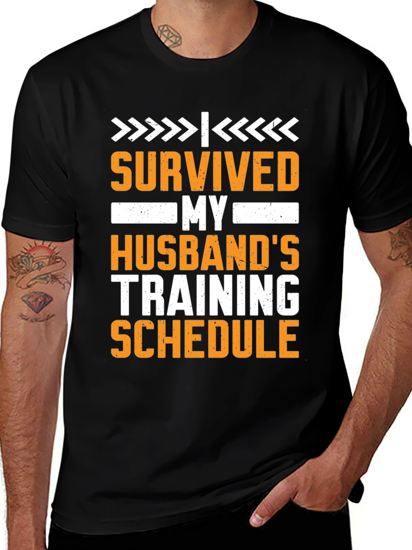 Variant 17 of Humorous 'Survived Husband's Training Schedule' T-Shirt
