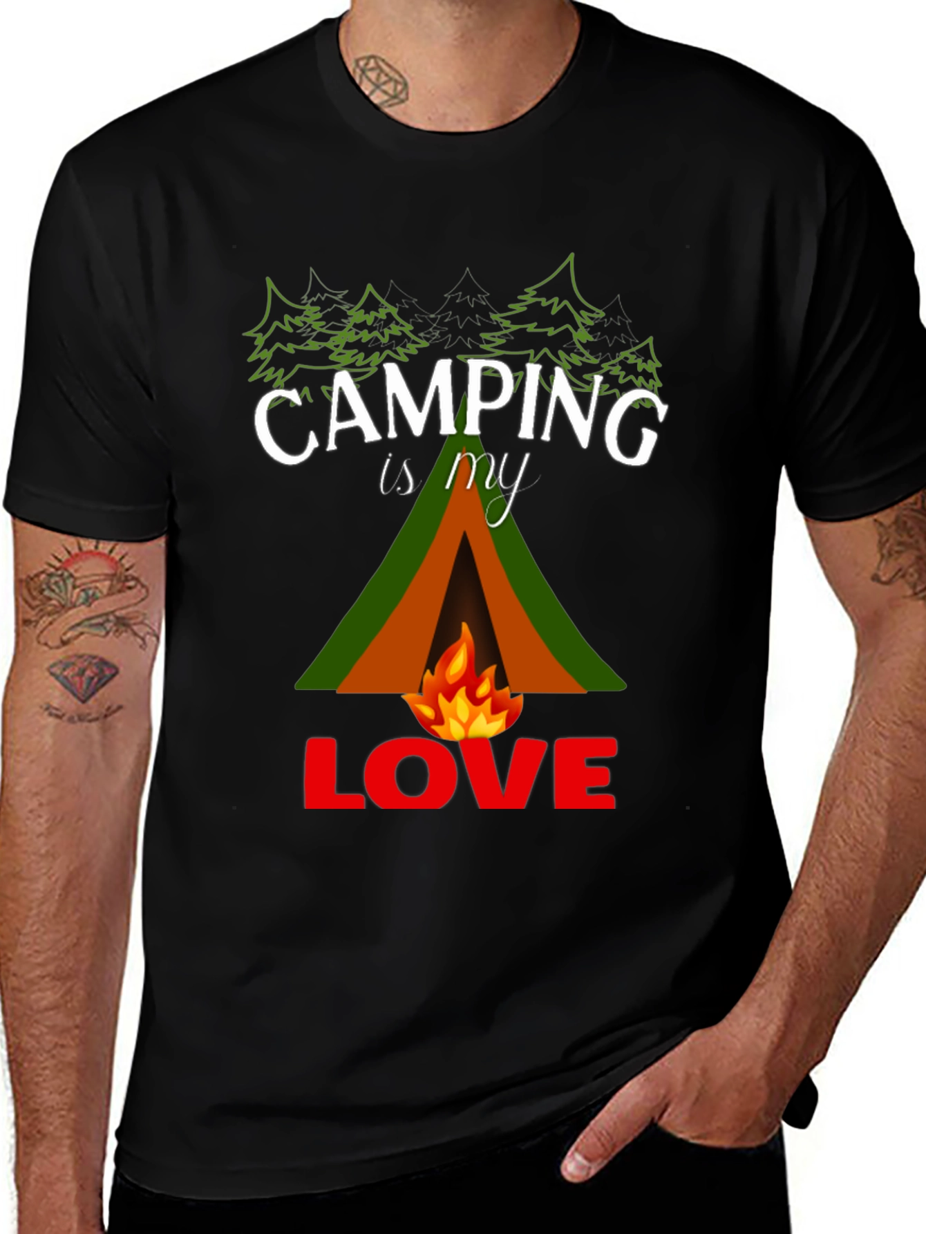 Variant 24 of Camping Is My Love Black T-Shirt