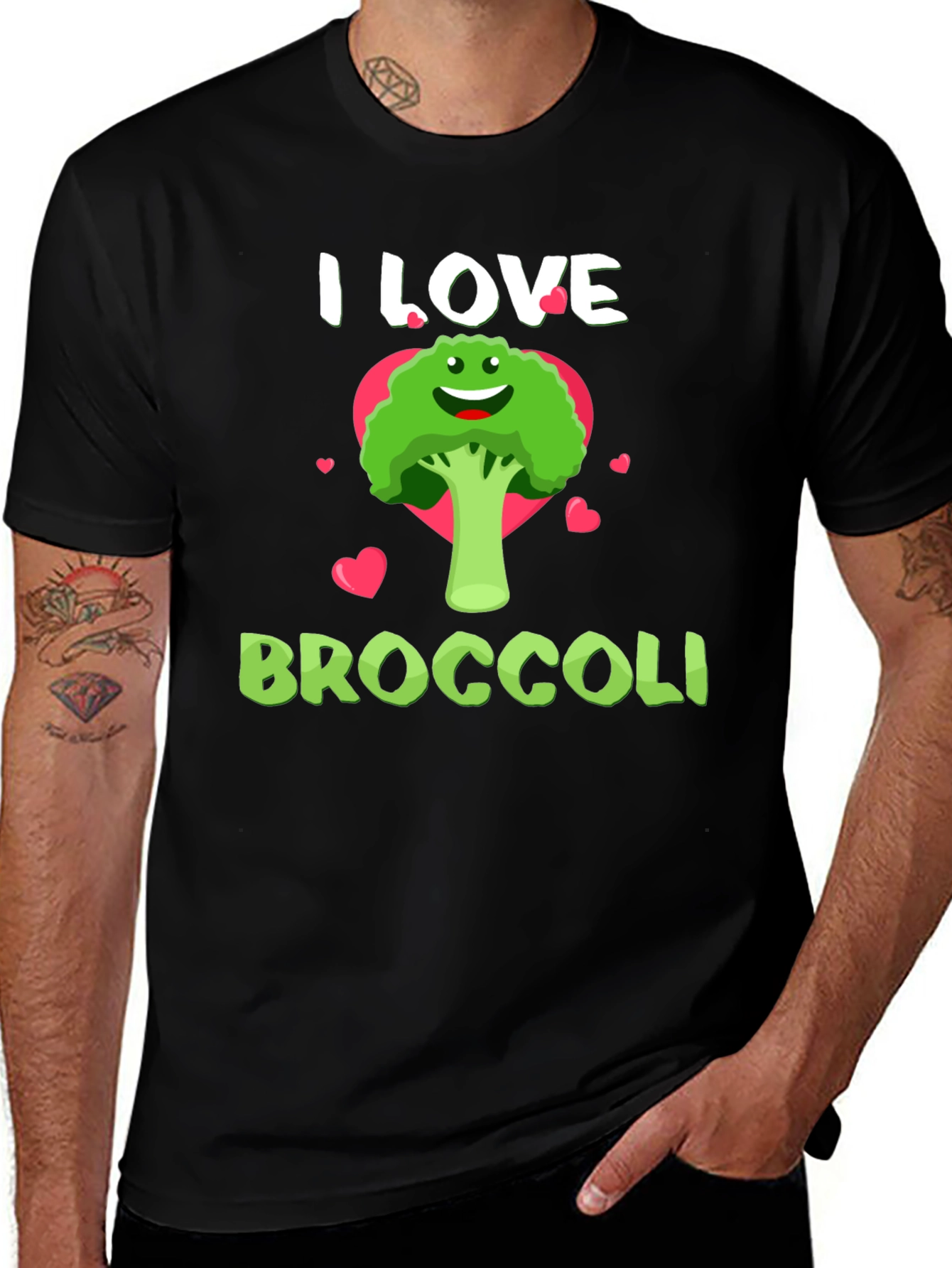 Variant 22 of I Love Broccoli T-Shirt - Funny Vegan Tee