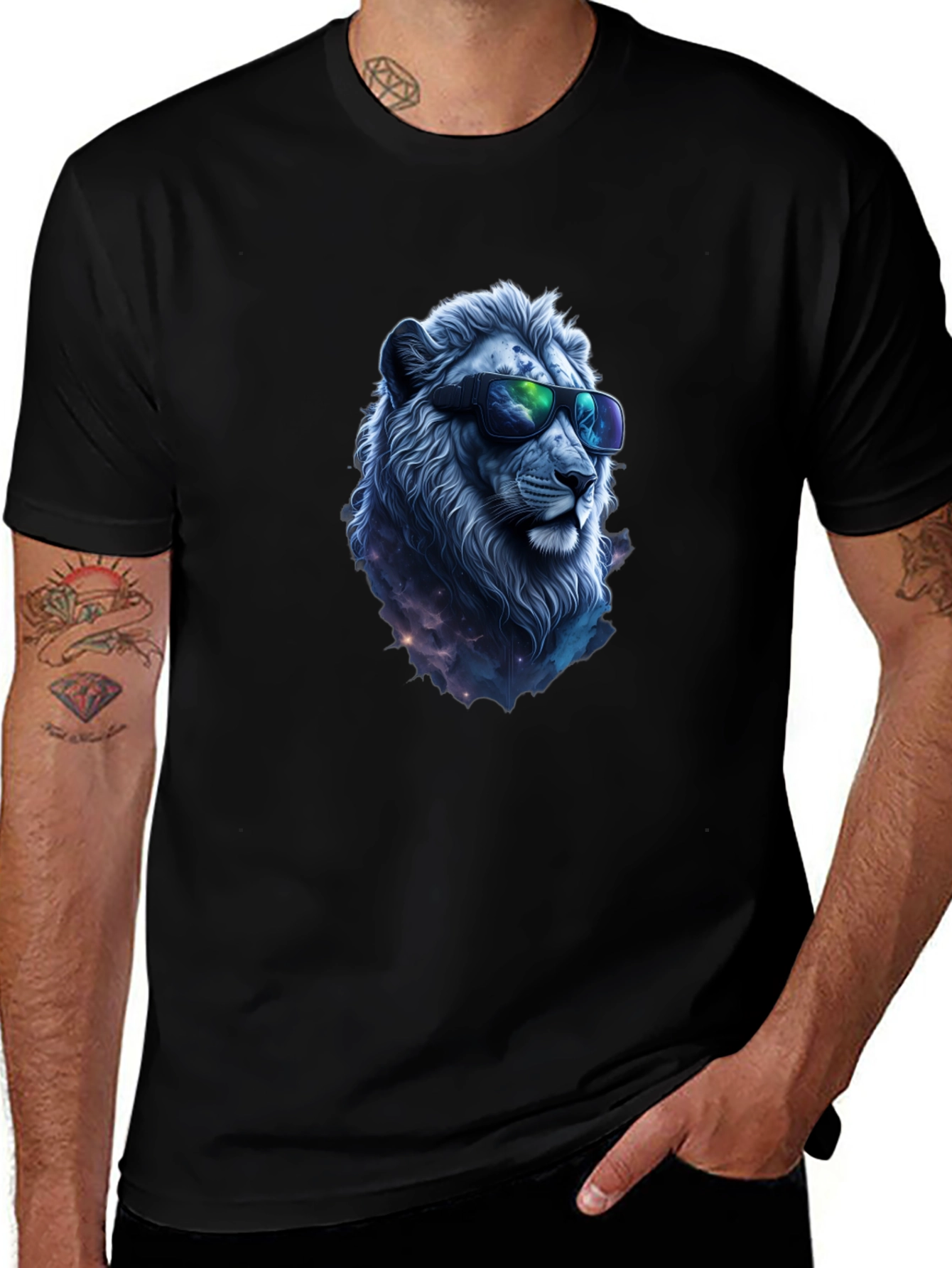 Variant 20 of Cool Lion Graphic Tee - Black Casual T-Shirt
