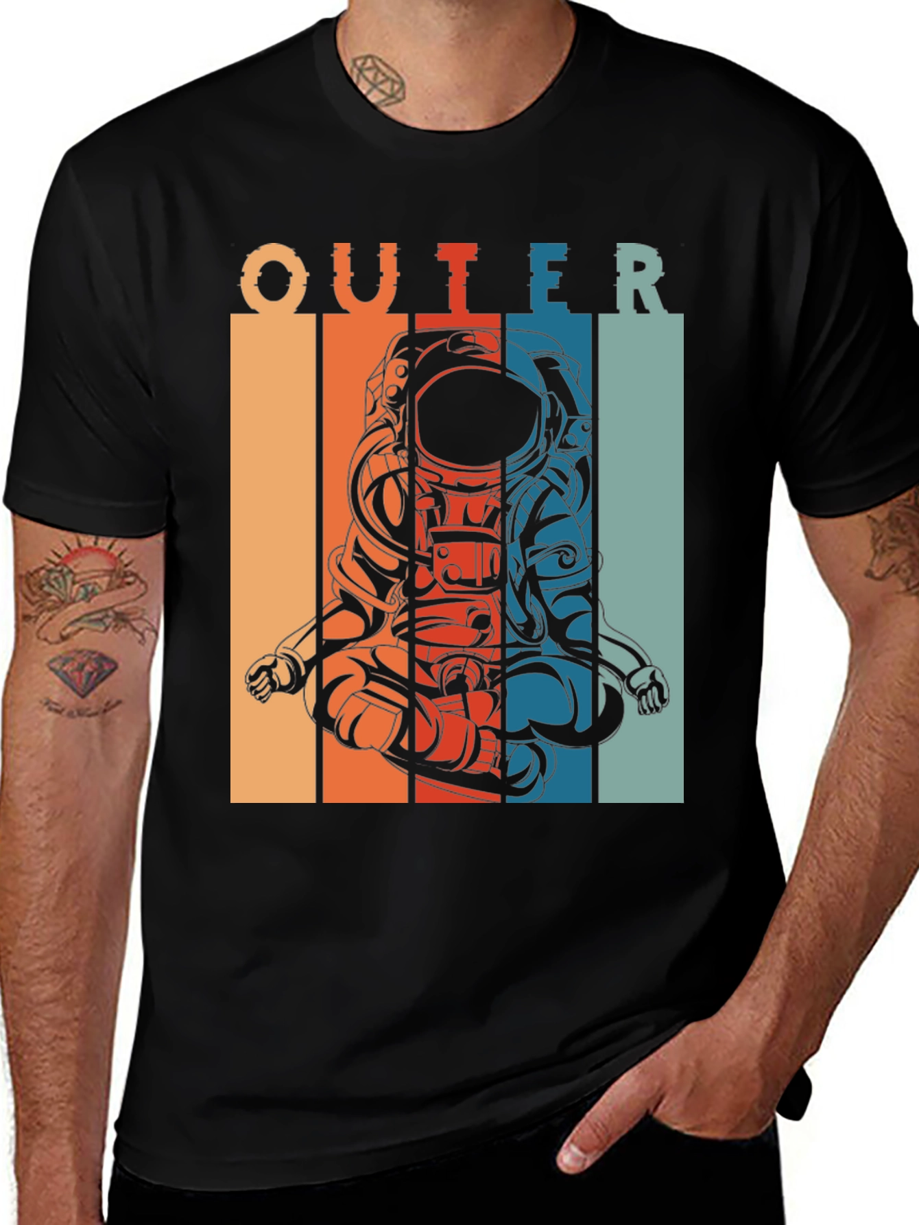 Variant 13 of Outer Space Astronaut Meditation Graphic T-Shirt