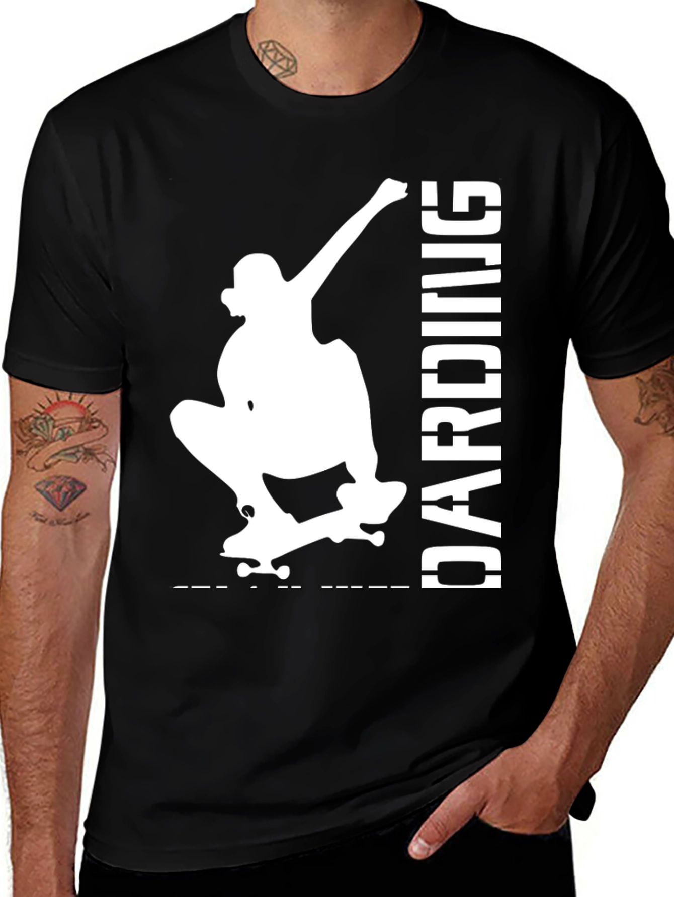 Variant 2 of Skateboarding Black Graphic Tee