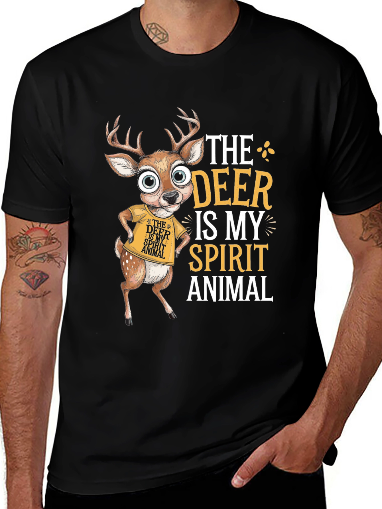 Variant 24 of Deer Spirit Animal Graphic T-Shirt - Funny Deer Lover Tee