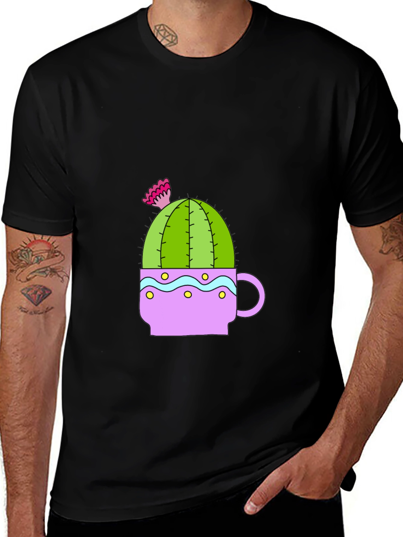 Variant 27 of Cactus in a Cup Graphic Tee - Fun Novelty Shirt