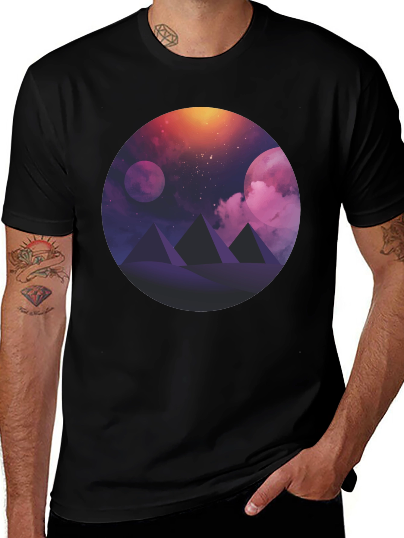 Variant 3 of Cosmic Pyramids Graphic Tee