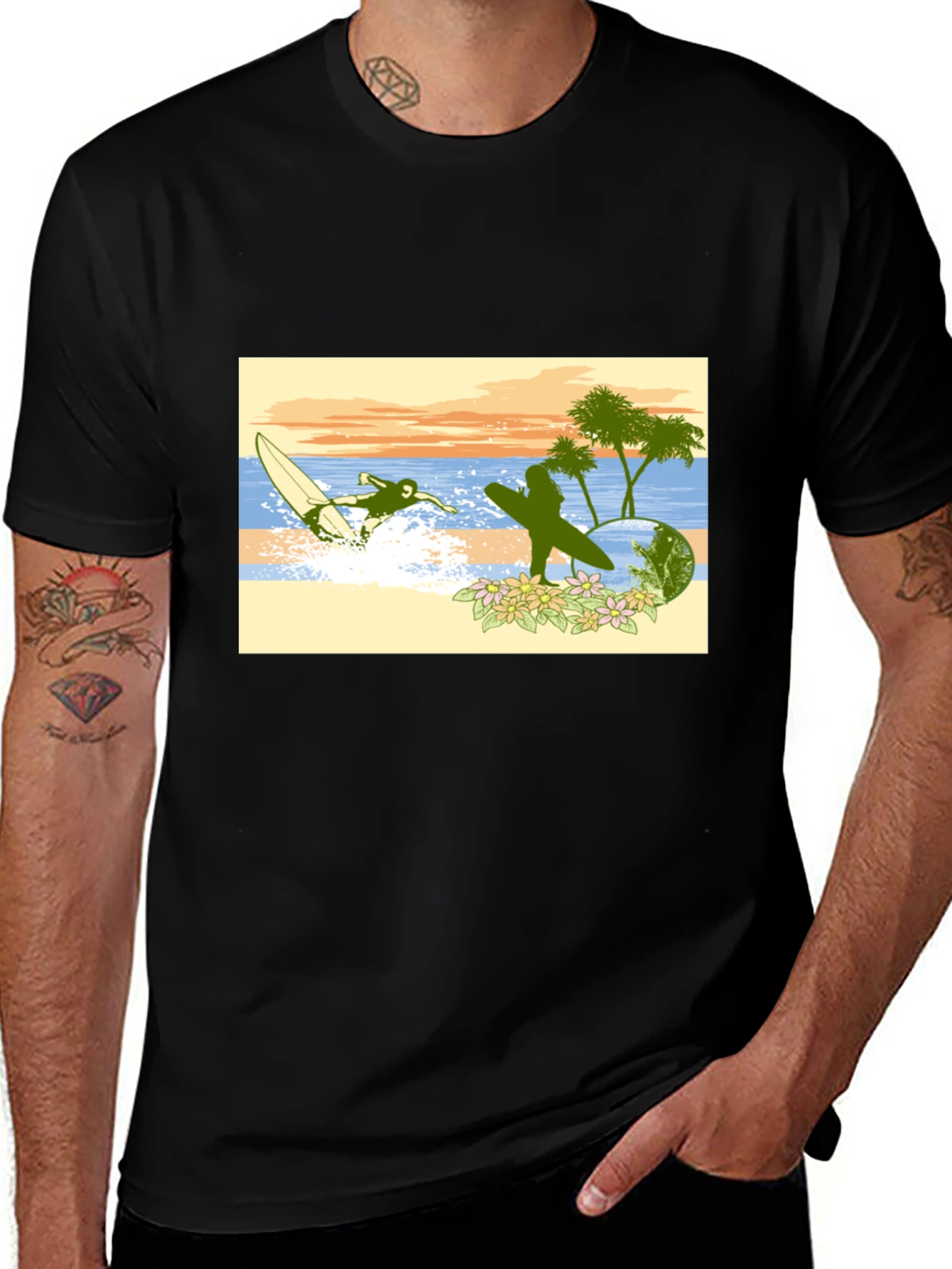 Variant 23 of Surfing Graphic Tee - Beach Vibes