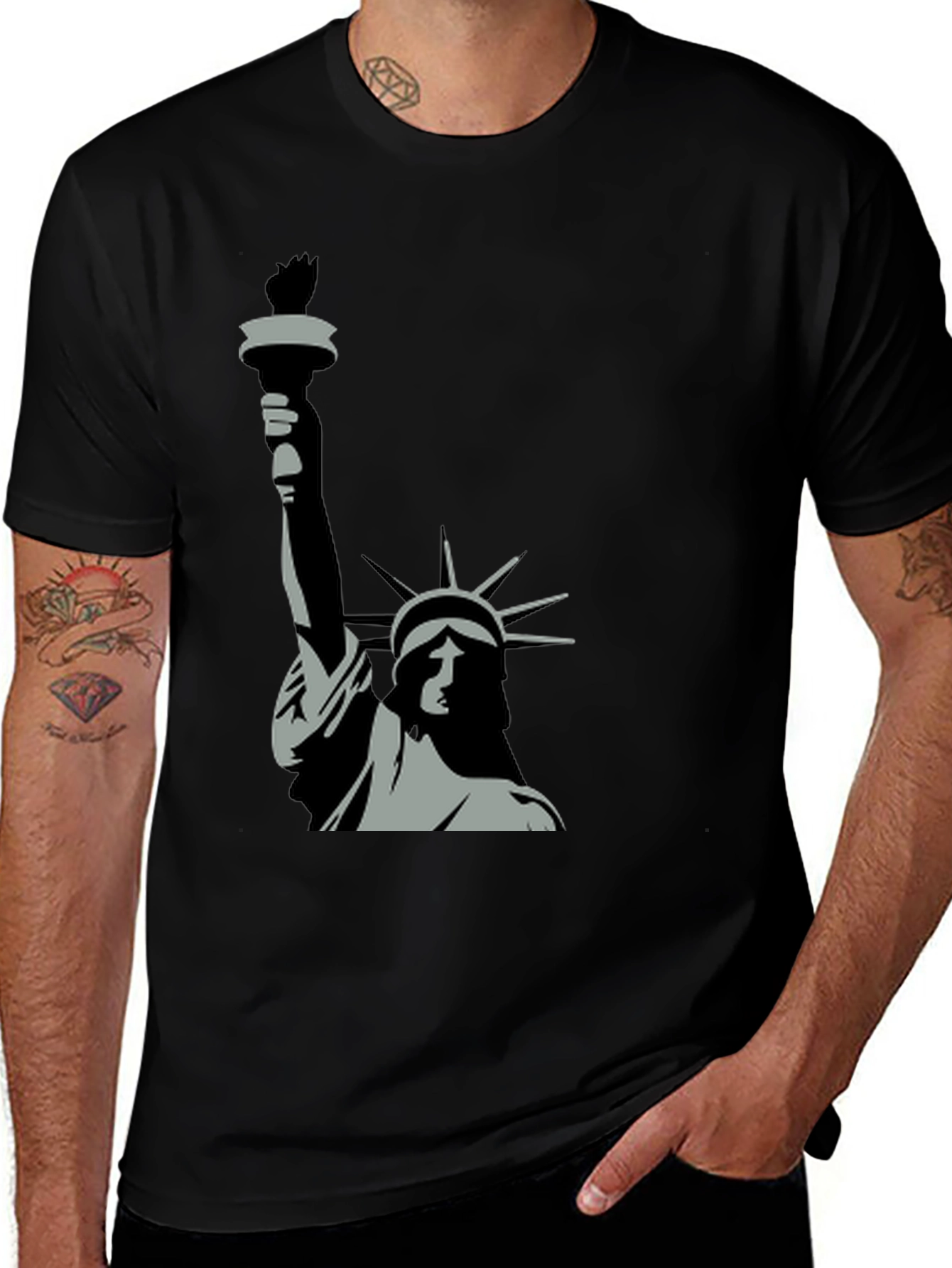 Variant 21 of Statue of Liberty Graphic Tee - Black