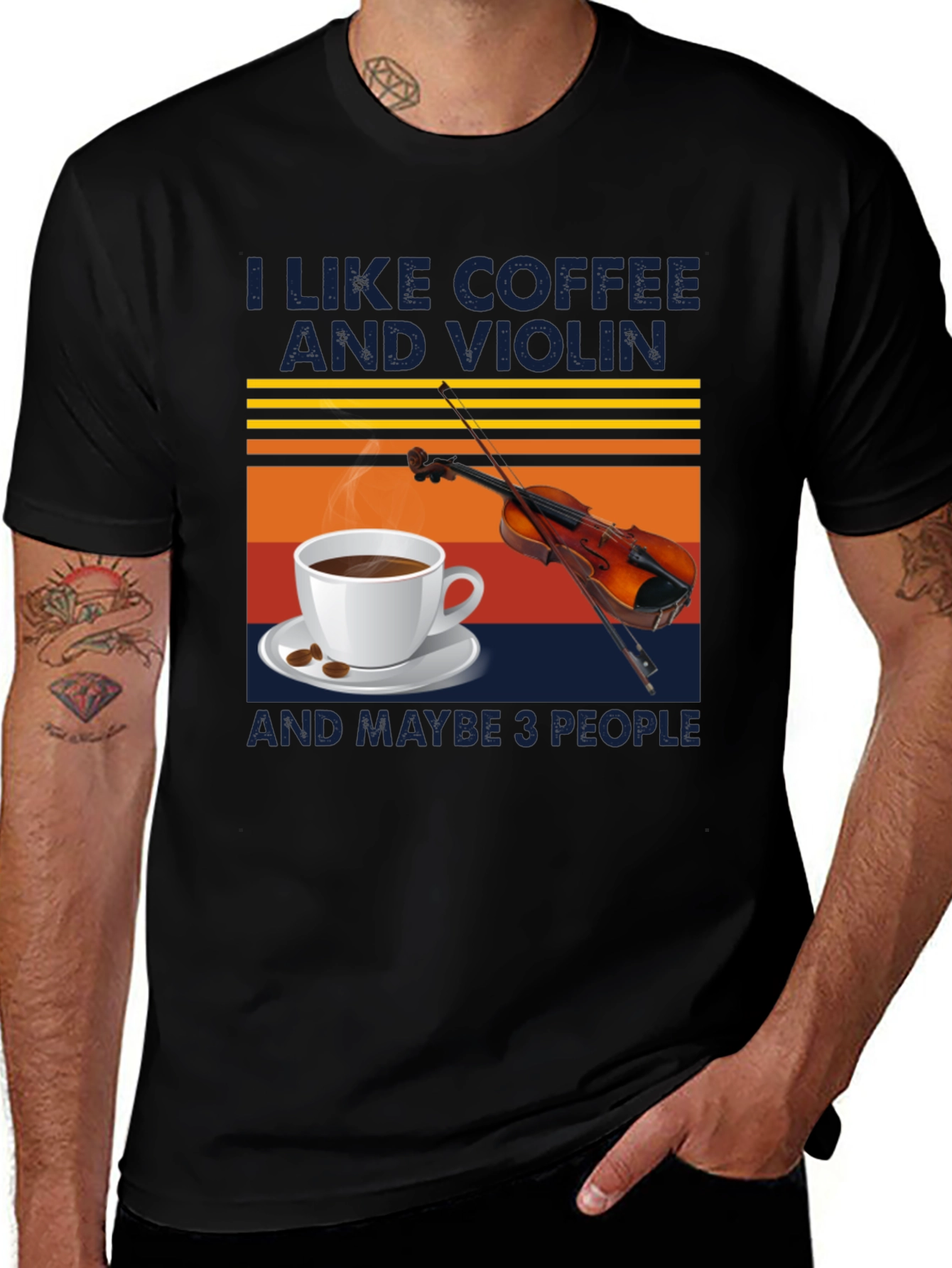 Variant 19 of Coffee and Violin T-Shirt