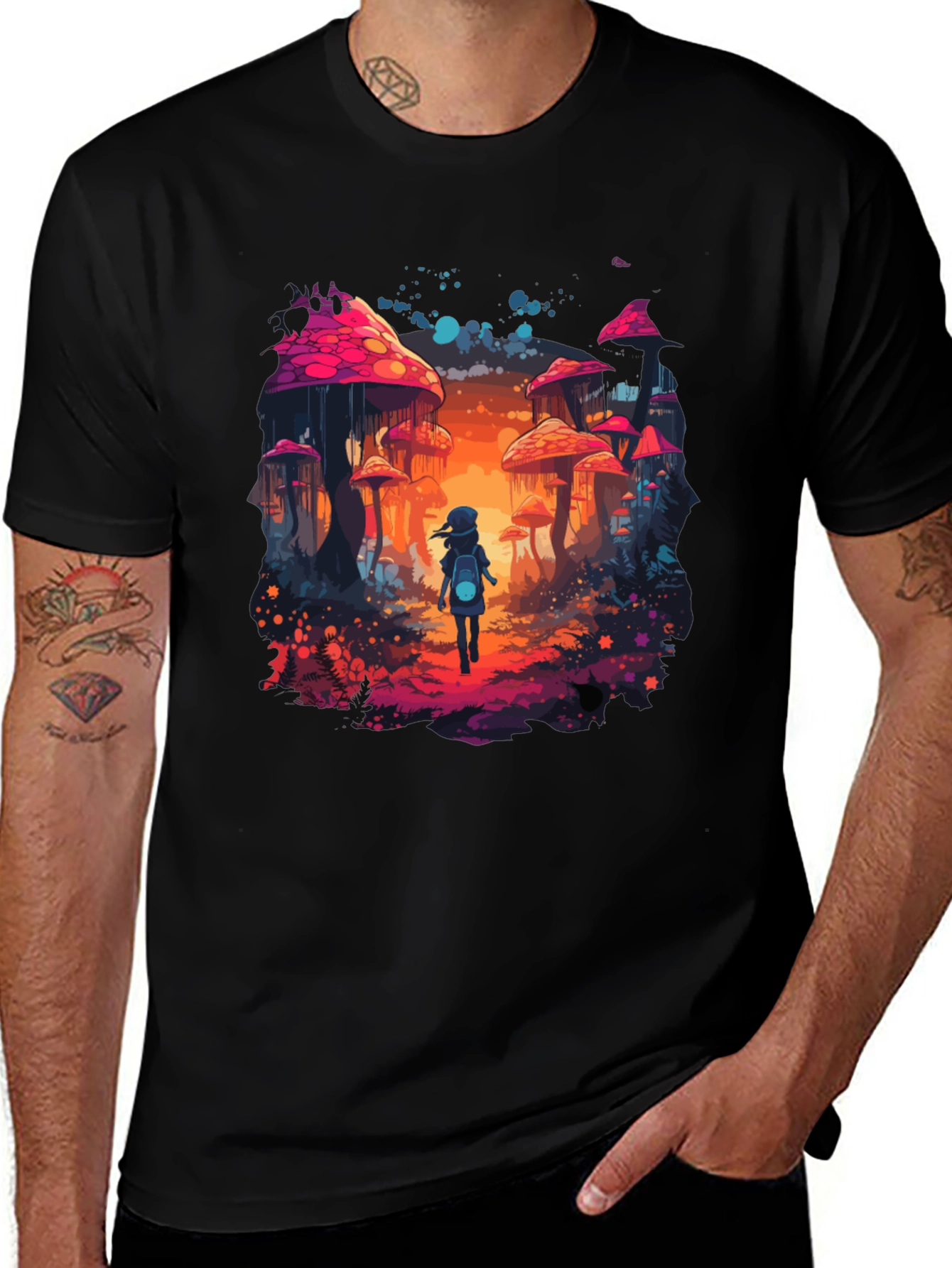 Variant 21 of Mushroom Fantasy Graphic Tee - Unique Unisex Design