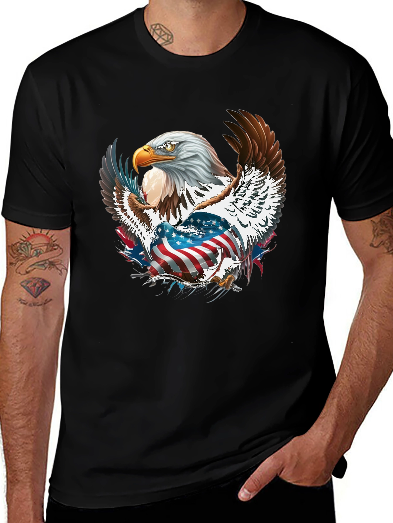 Variant 11 of Eagle USA Flag Patriotic Graphic T-Shirt