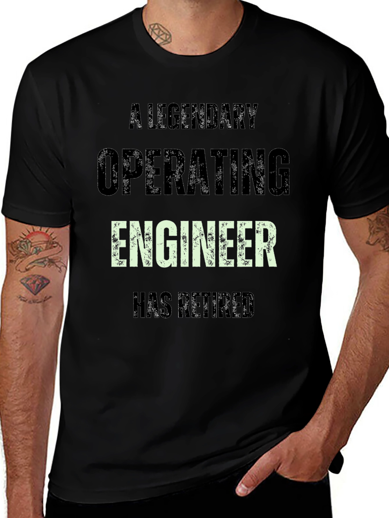 Variant 16 of Legendary Operating Engineer Retired Black Tee