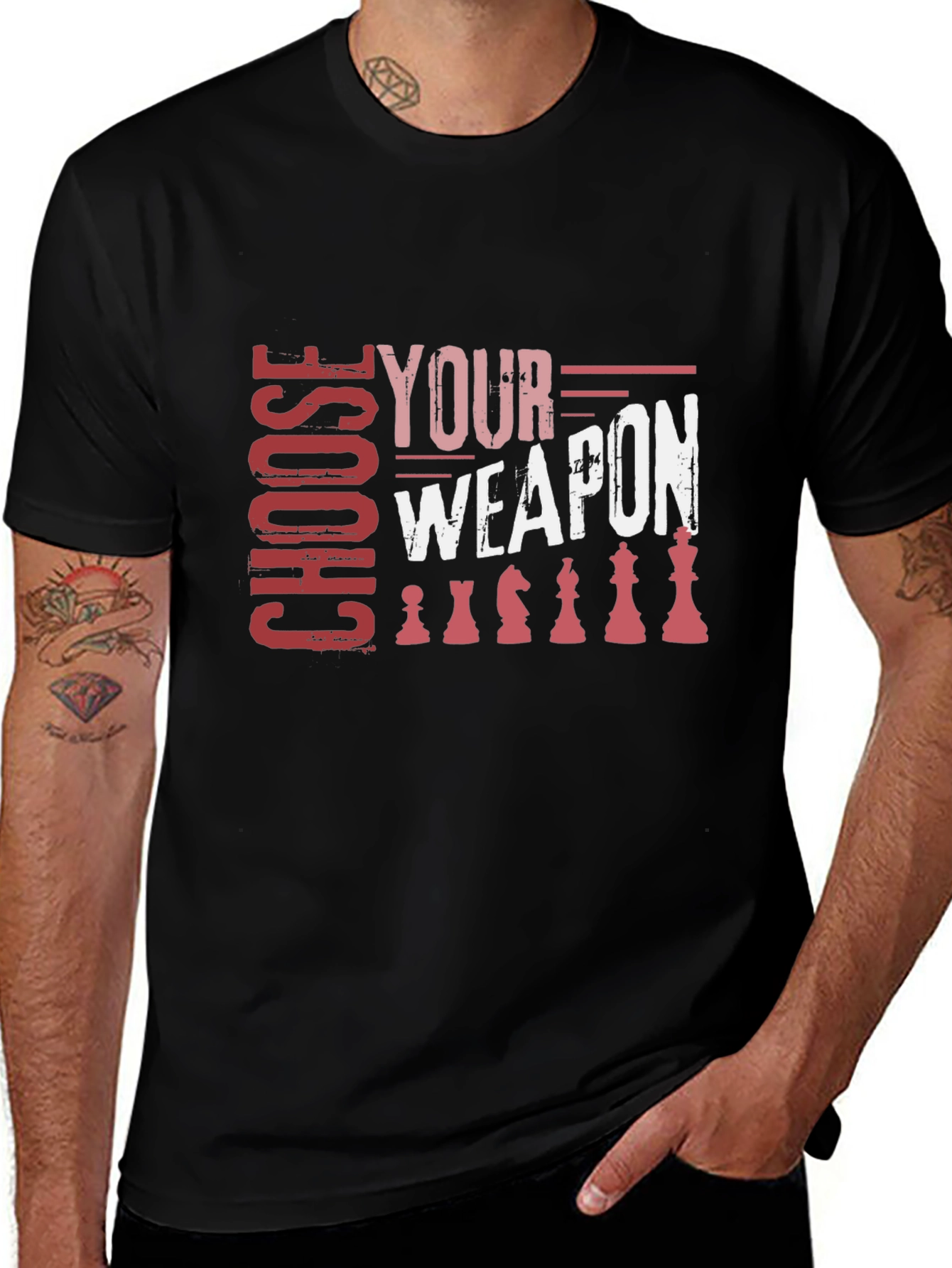 Variant 27 of Choose Your Weapon Chess Graphic Tee