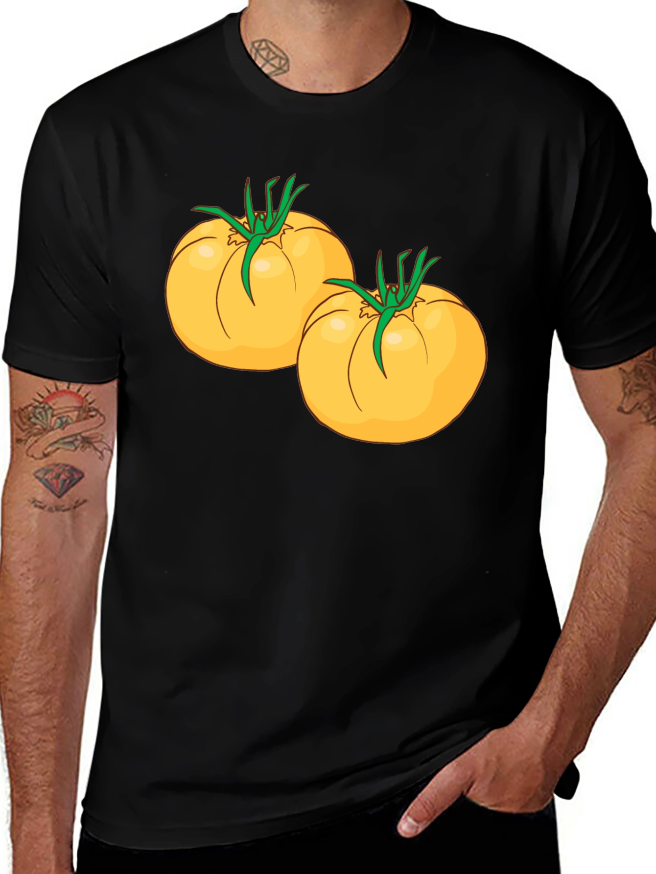 Tomato Graphic Black T-Shirt