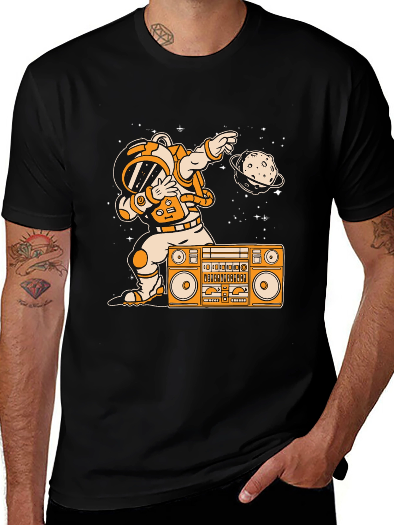 Variant 27 of Astronaut Dabbing with Boombox Graphic Tee