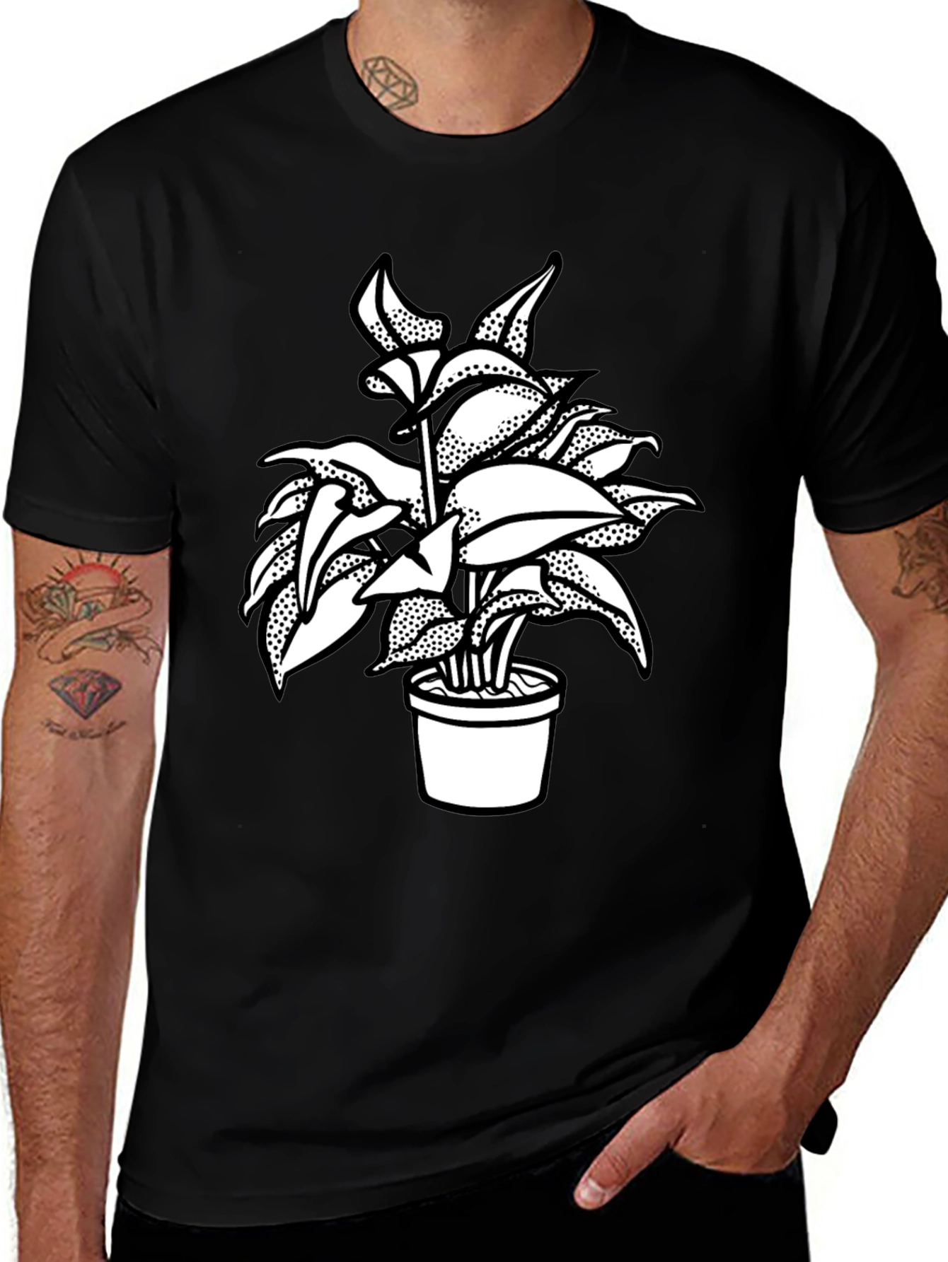 Variant 14 of Black Plant Graphic Tee