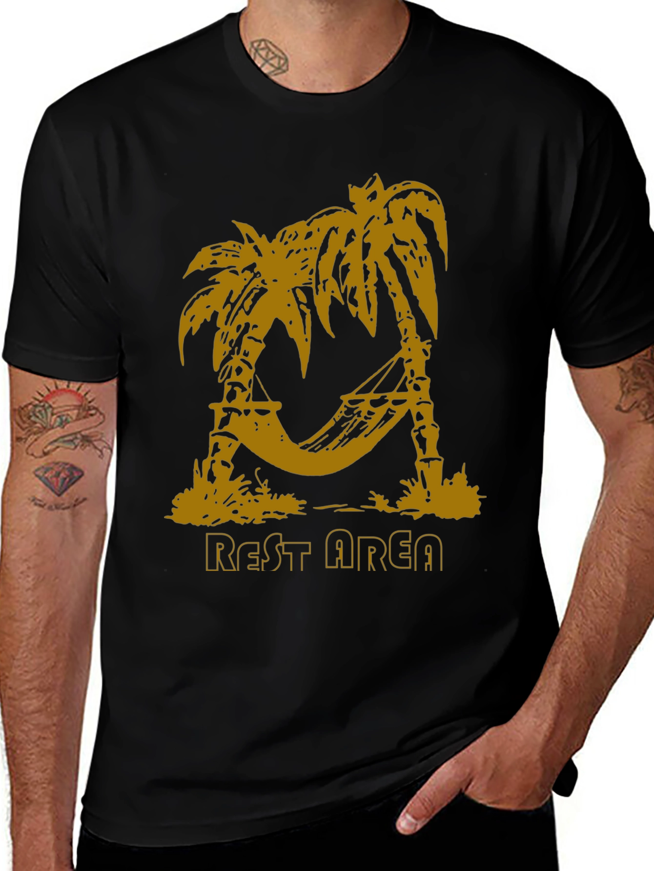 Variant 24 of Relaxing Rest Area Palm Tree Graphic Tee