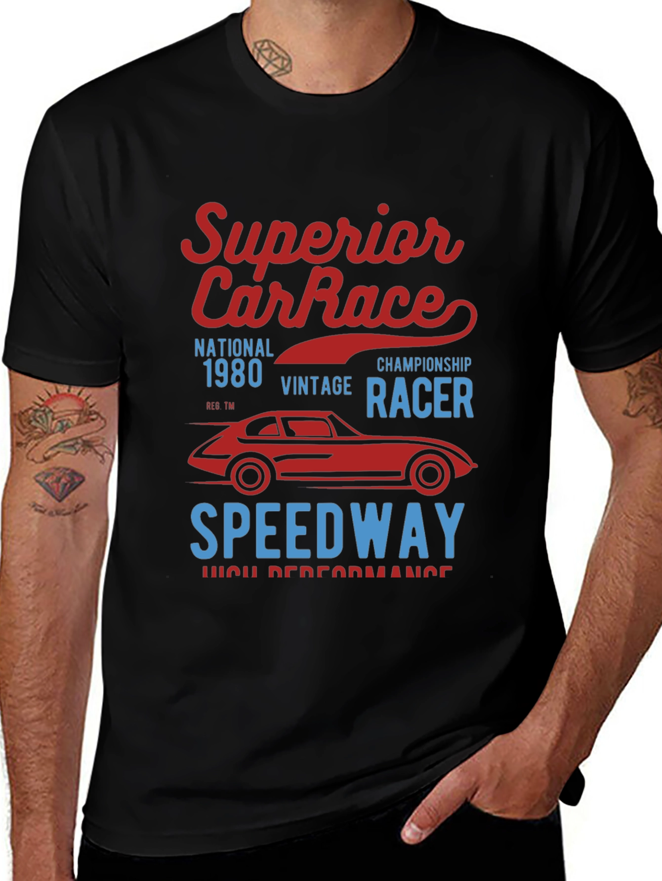 Variant 21 of Vintage Car Race T-Shirt - Superior Speedway Racer