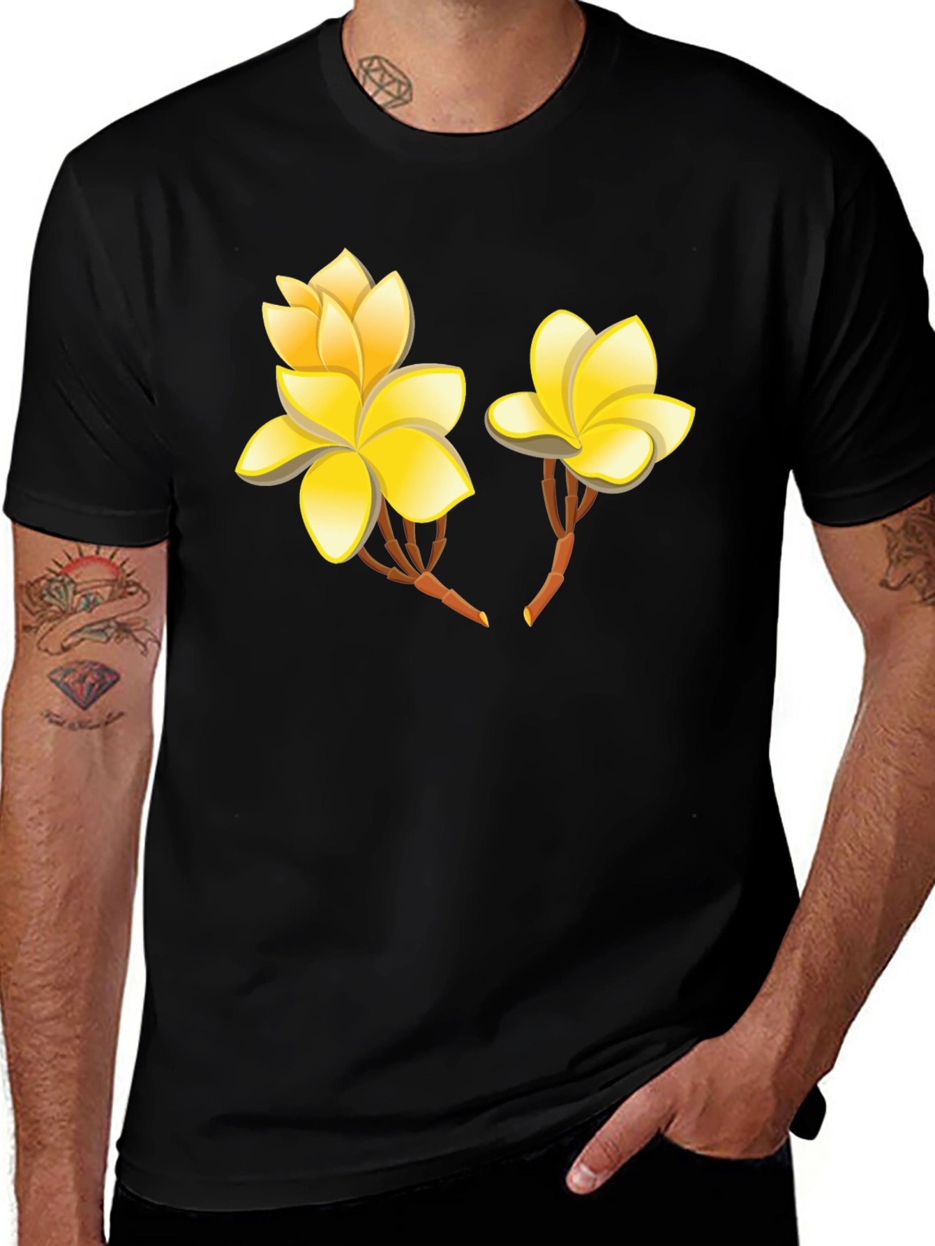 Variant 12 of Floral Graphic Tee - Exotic Flower Print
