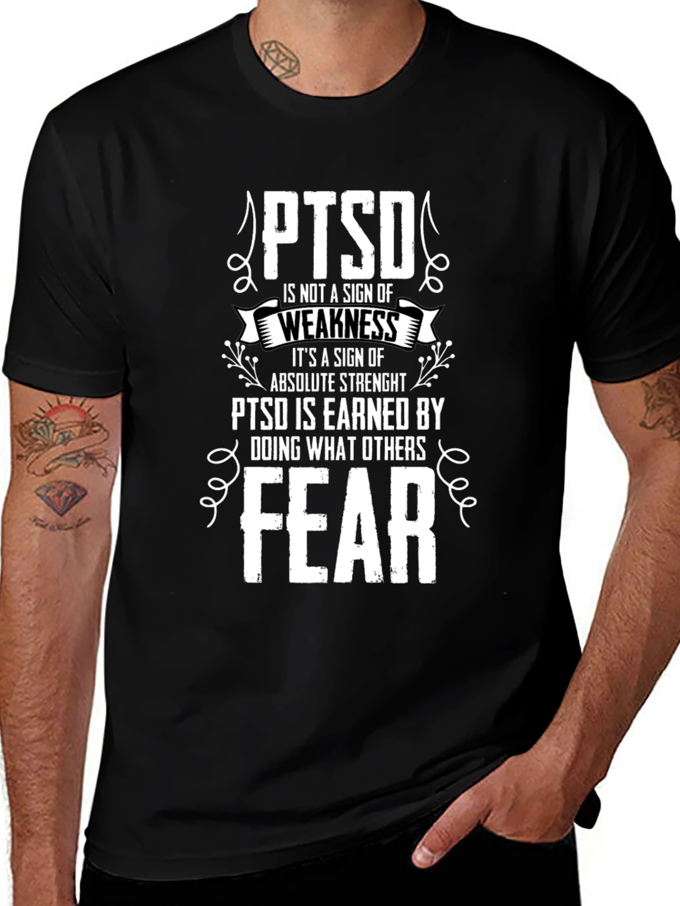 Variant 6 of PTSD Awareness Black Graphic T-Shirt
