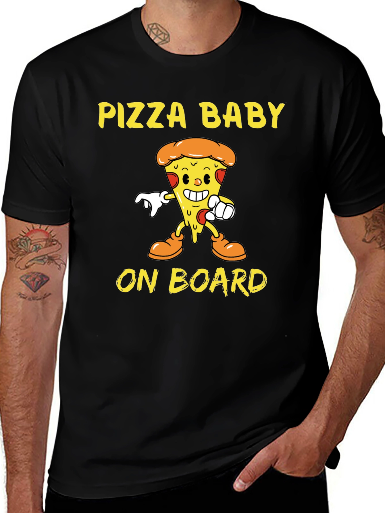 Variant 8 of Pizza Baby On Board Funny Graphic T-Shirt