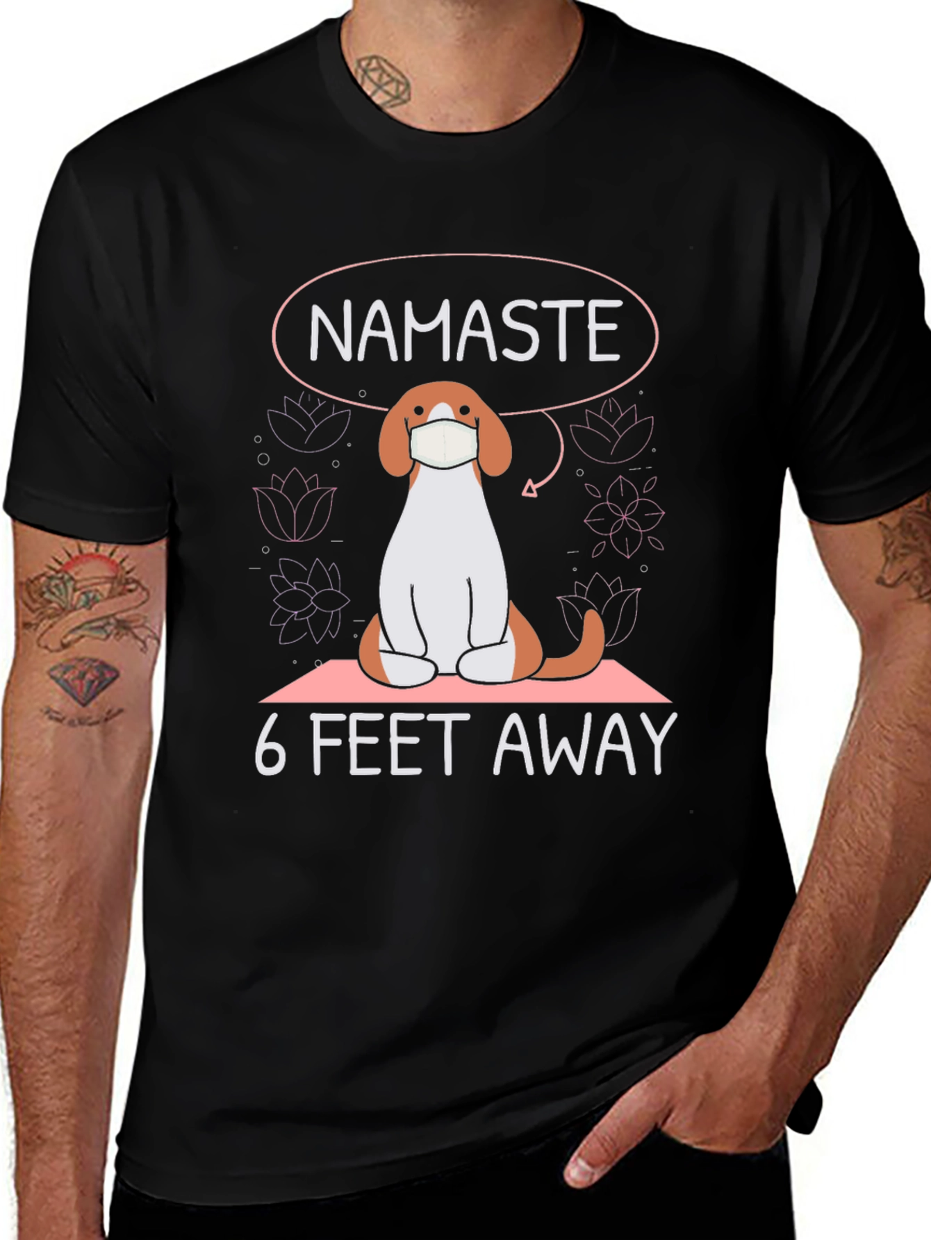 Variant 28 of Namaste 6 Feet Away T-Shirt