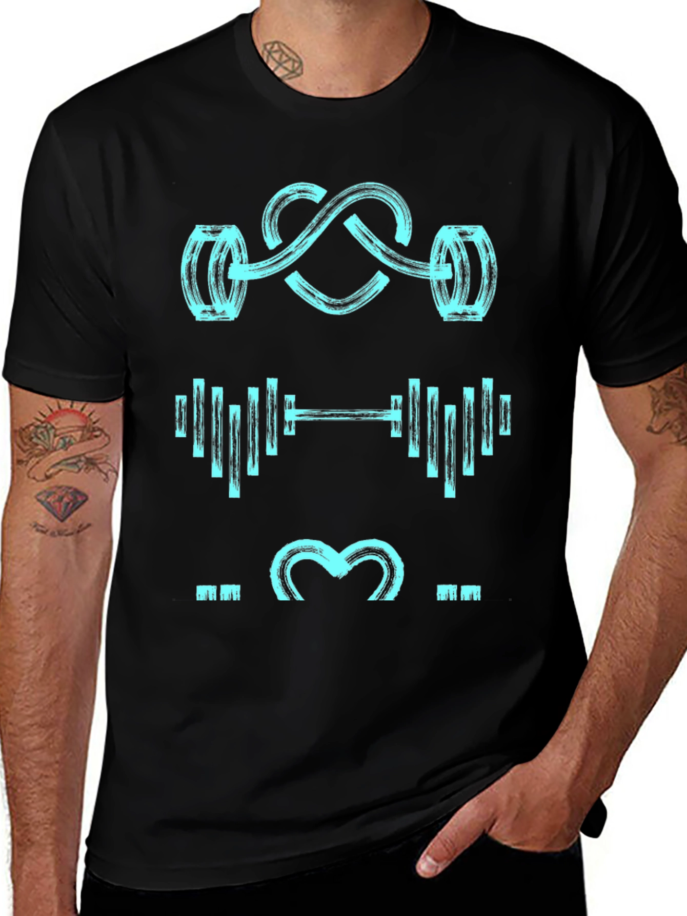 Variant 12 of Gym Lover Black Graphic Tee